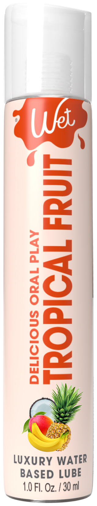 Wet Delicious Oral Play - Tropical Fruit - Waterbased Flavored Lubricant 1 Oz