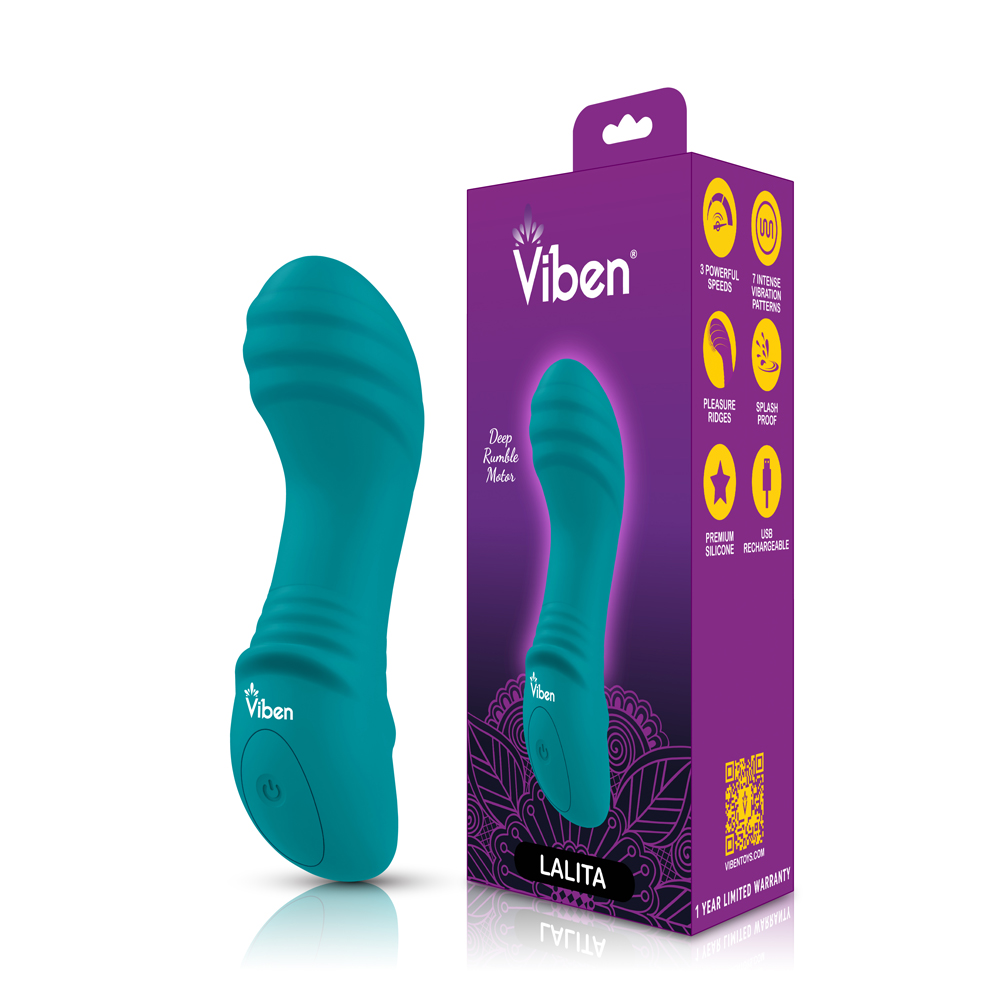 Lalita Mini Pleasure Ridges G-Spot Vibe - Ocean - Image 5
