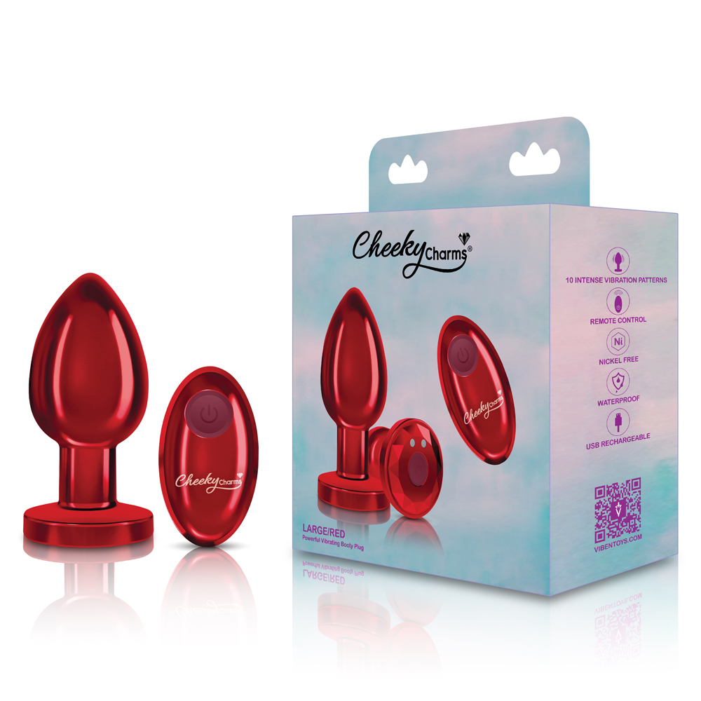 Vibrating Red Metal Remote Plug - Lg