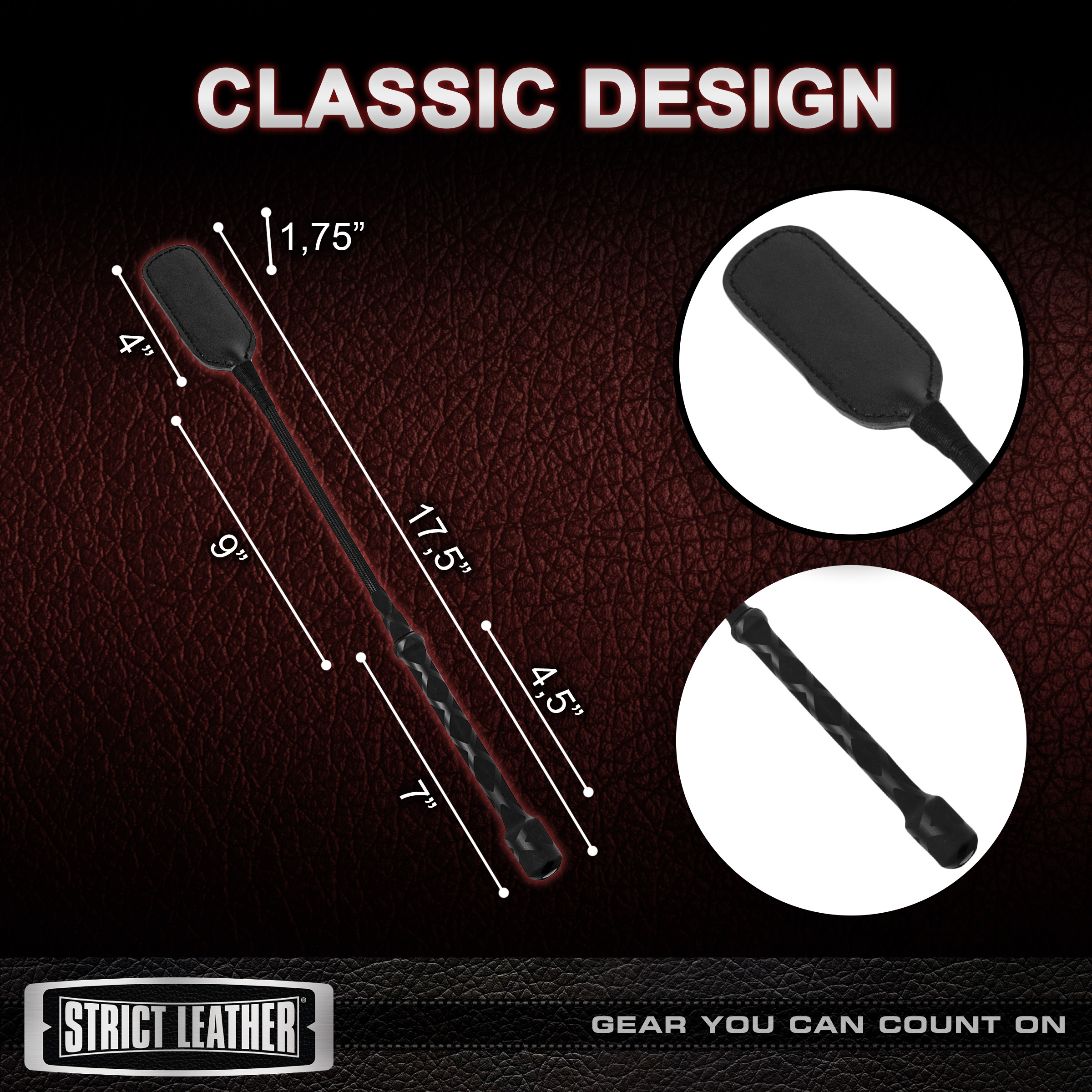 Strict Leather Short Riding Crop - Image 4