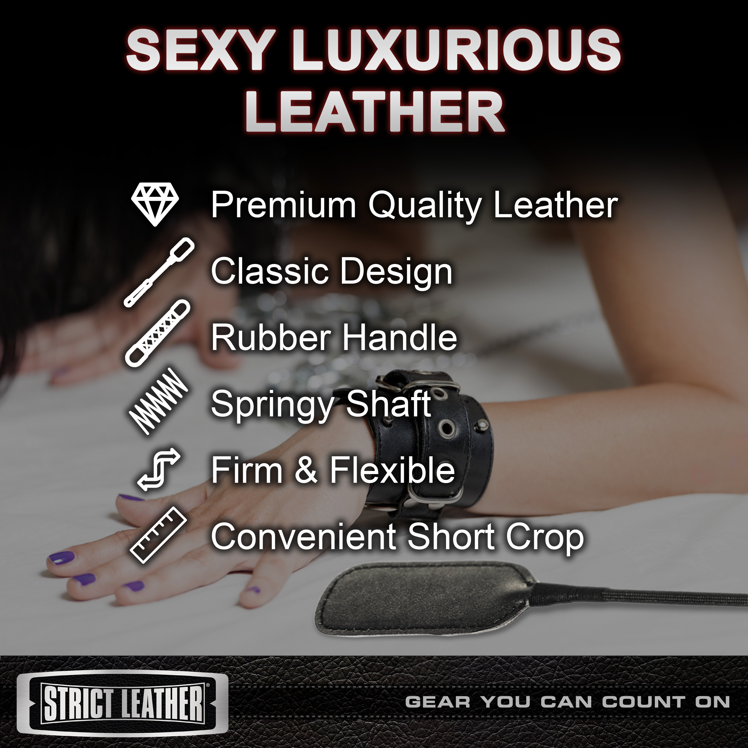 Strict Leather Short Riding Crop - Image 5