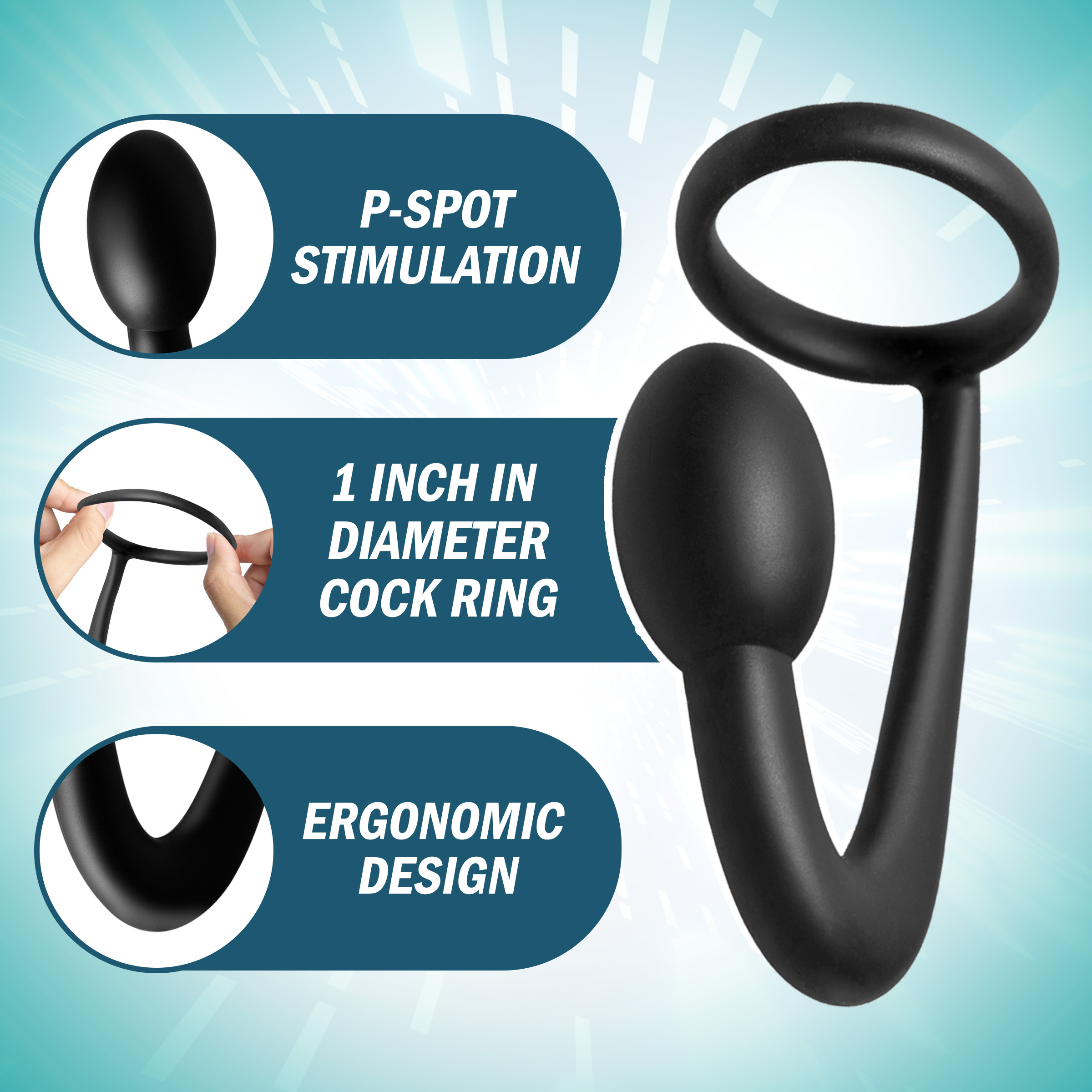 Explorer Silicone Cock Ring and Prostate Plug - Image 5