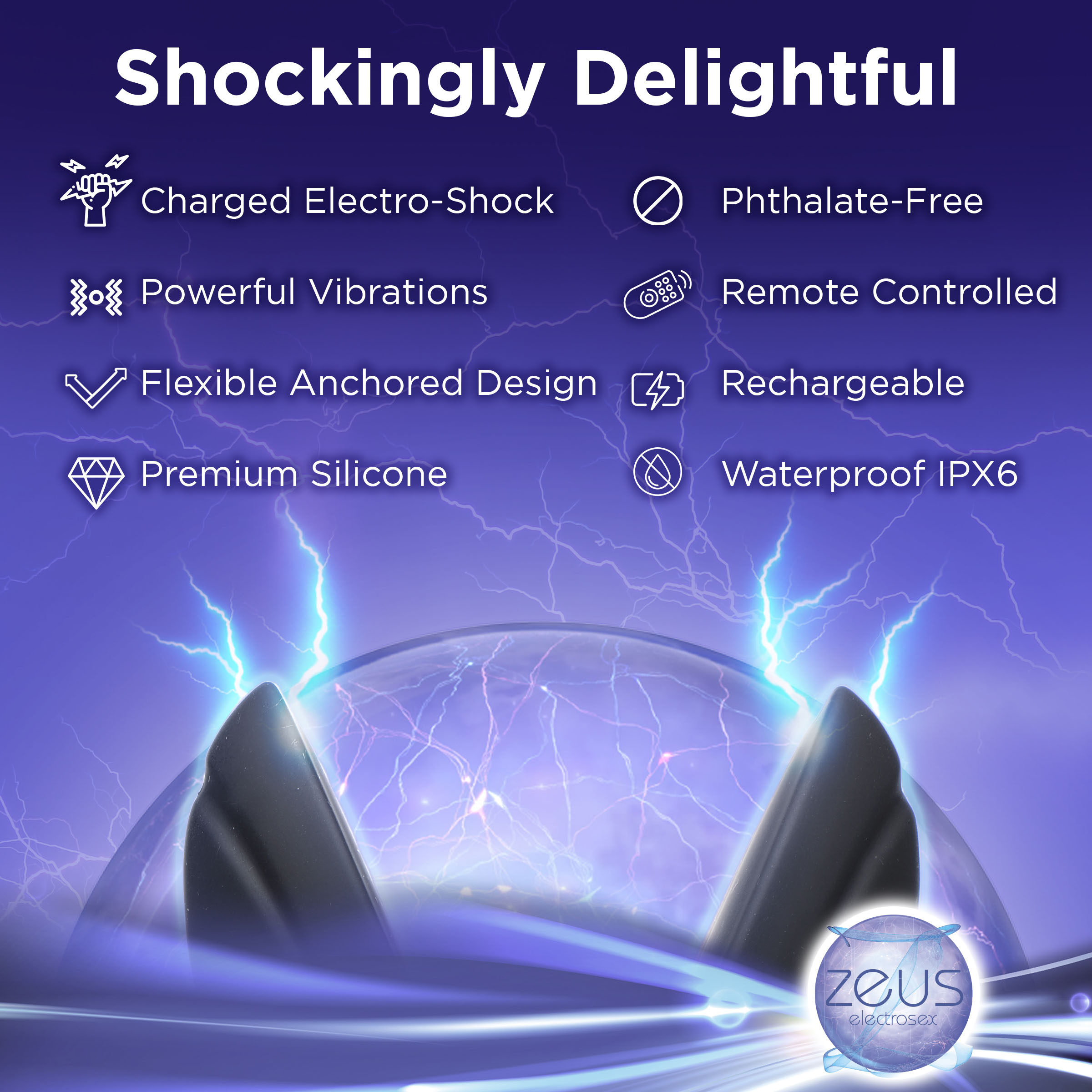 64X Electro-Spread Vibrating and Estim Silicone Butt Plug - Image 5