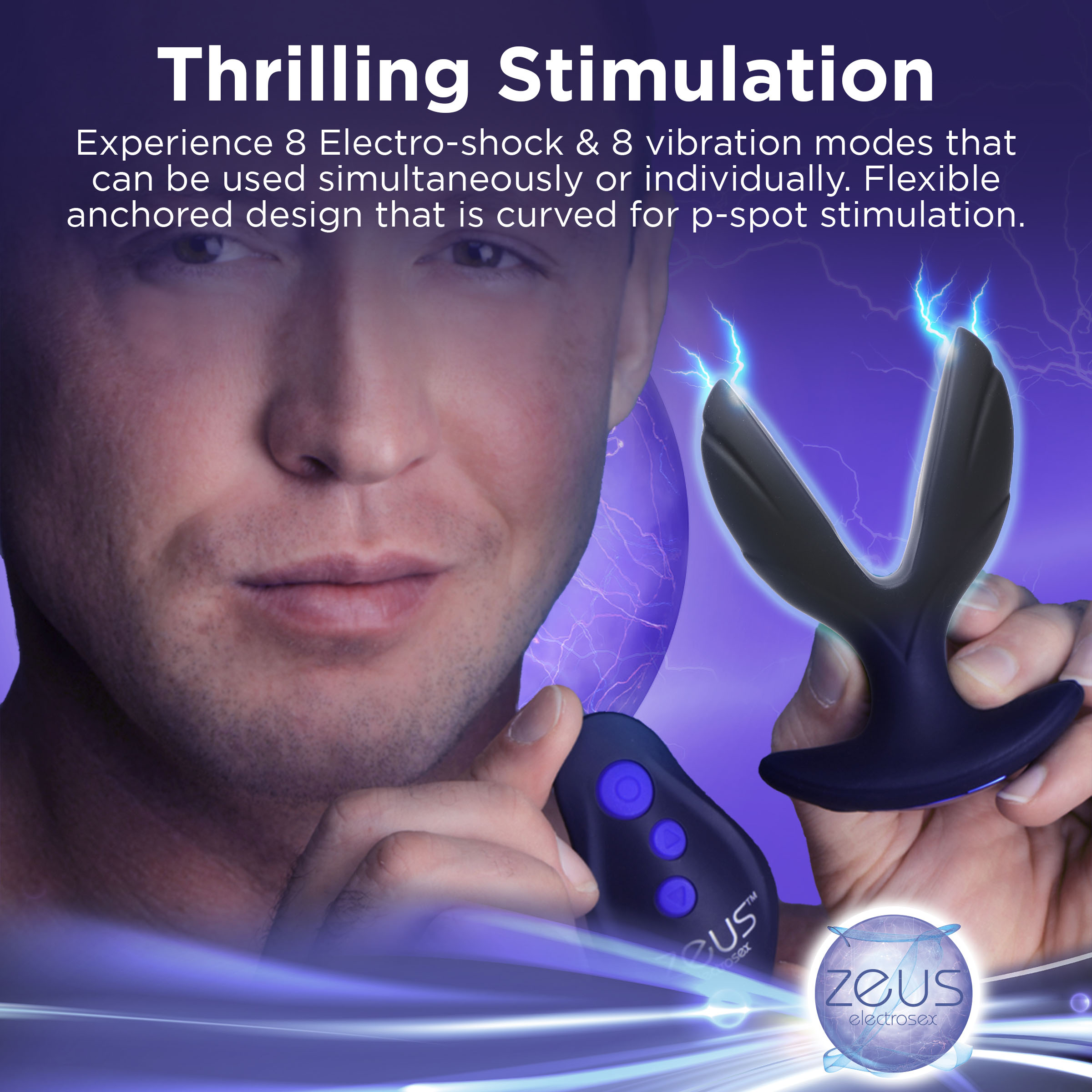 64X Electro-Spread Vibrating and Estim Silicone Butt Plug - Image 6