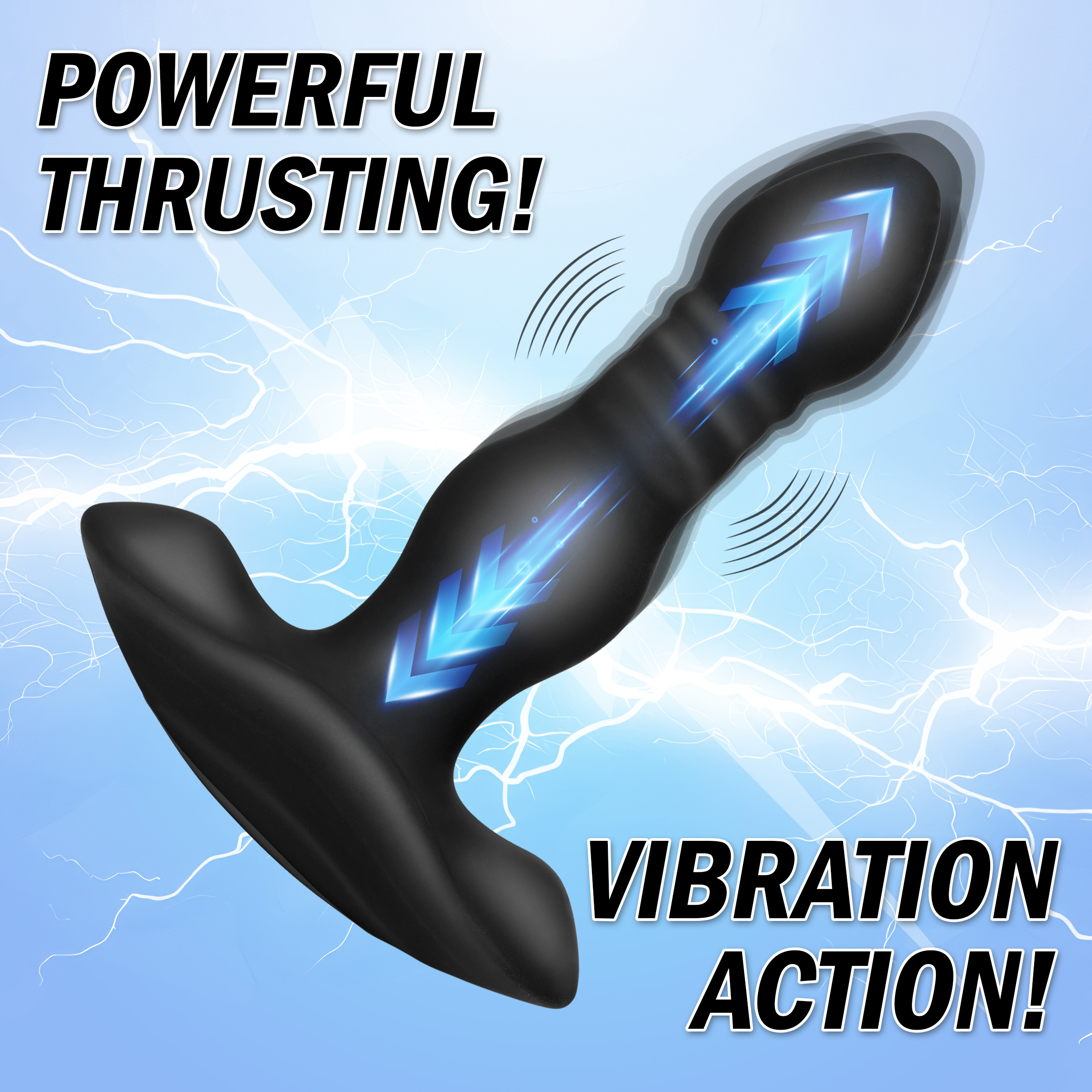 Vibrating and Thrusting Remote Control Silicone Anal Plug - Image 3