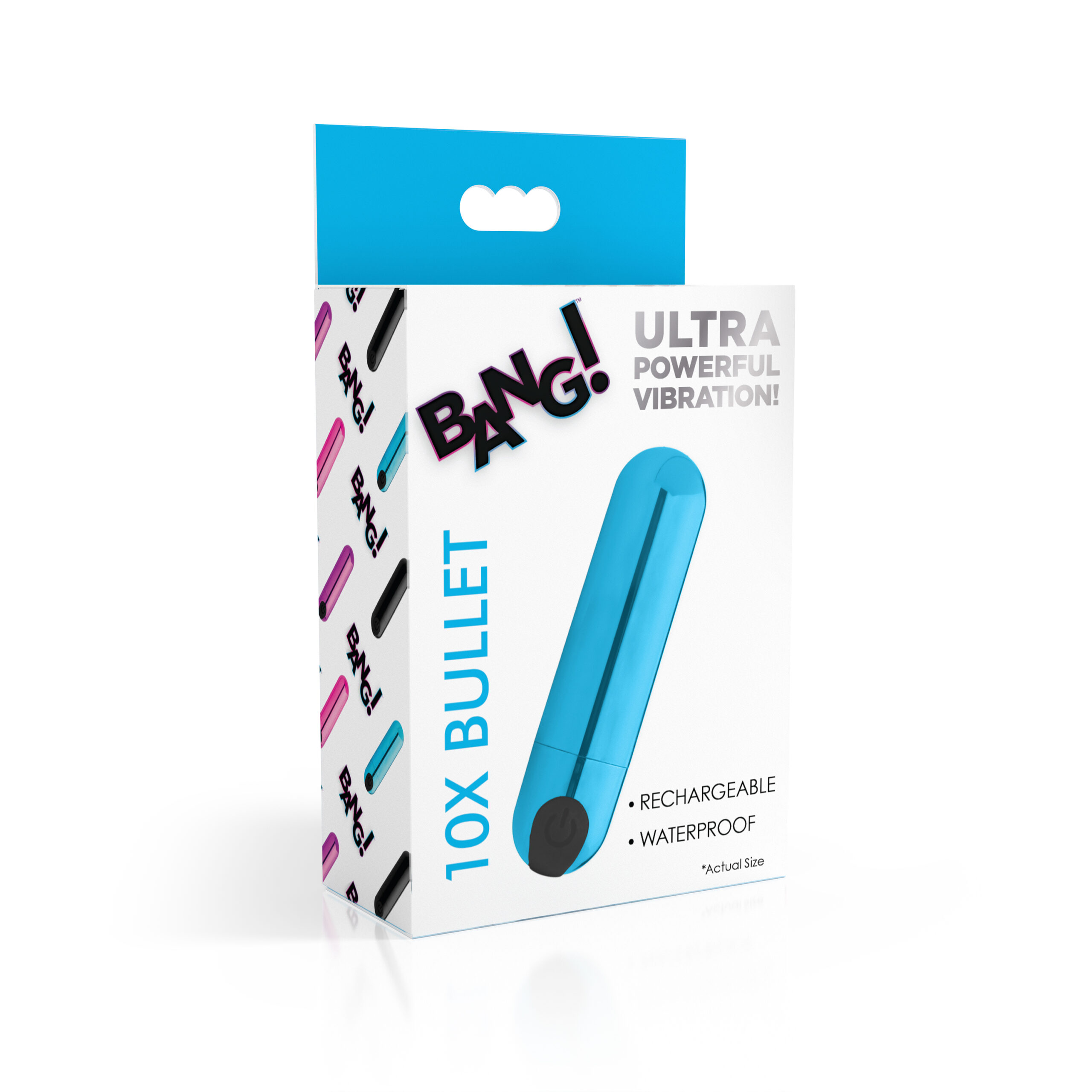 10X Rechargeable Vibrating Metallic Bullet - Blue - Image 8