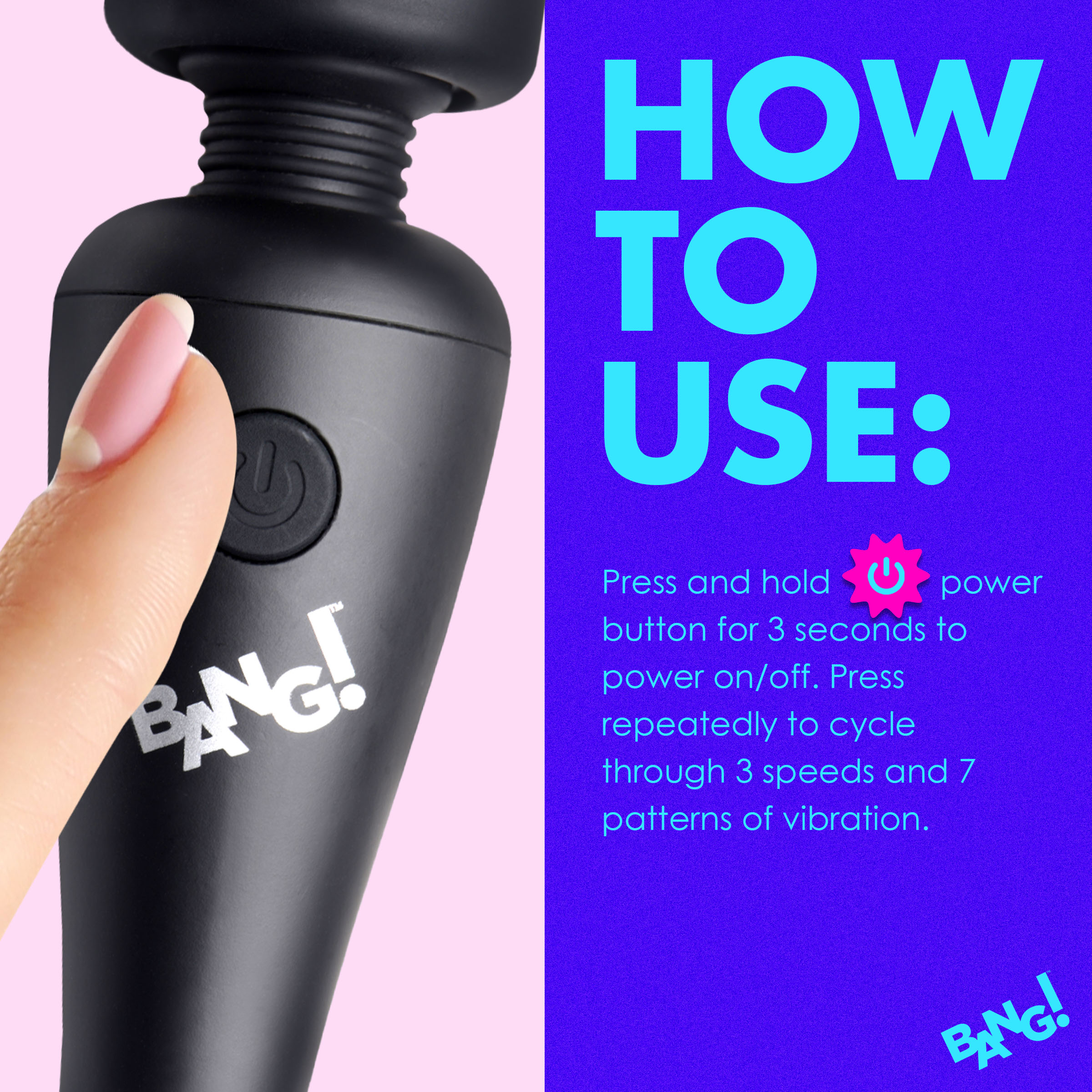 10X Ultra Powerful Silicone Mini Wand - Black - Image 6