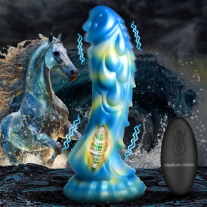 Sea Stallion Vibrating Silicone Dildo with Remote - Creature Cocks