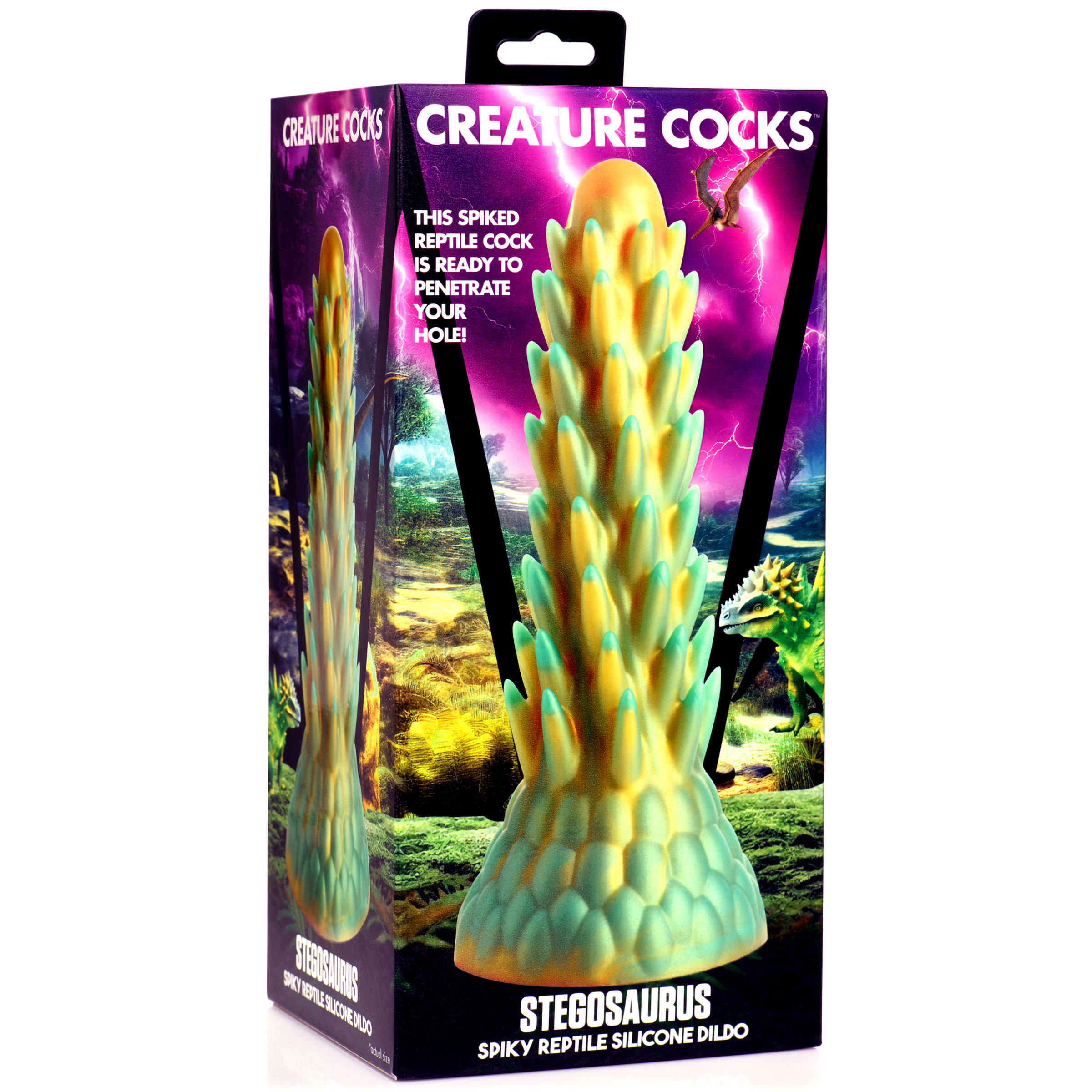 Stegosaurus Spiky Reptile Silicone Dildo - Creature Cocks - Image 8