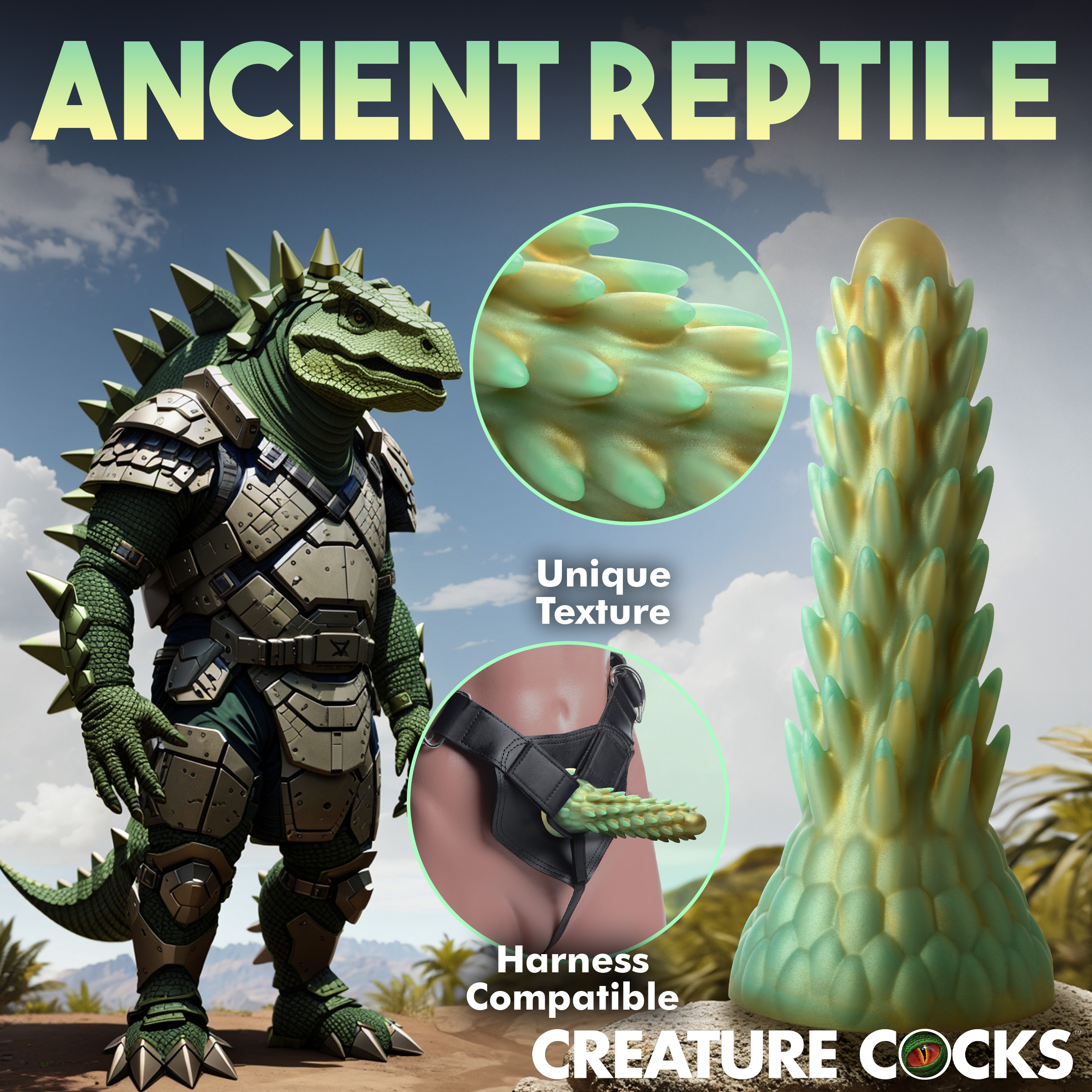 Stegosaurus Spiky Reptile Silicone Dildo - Creature Cocks - Image 6