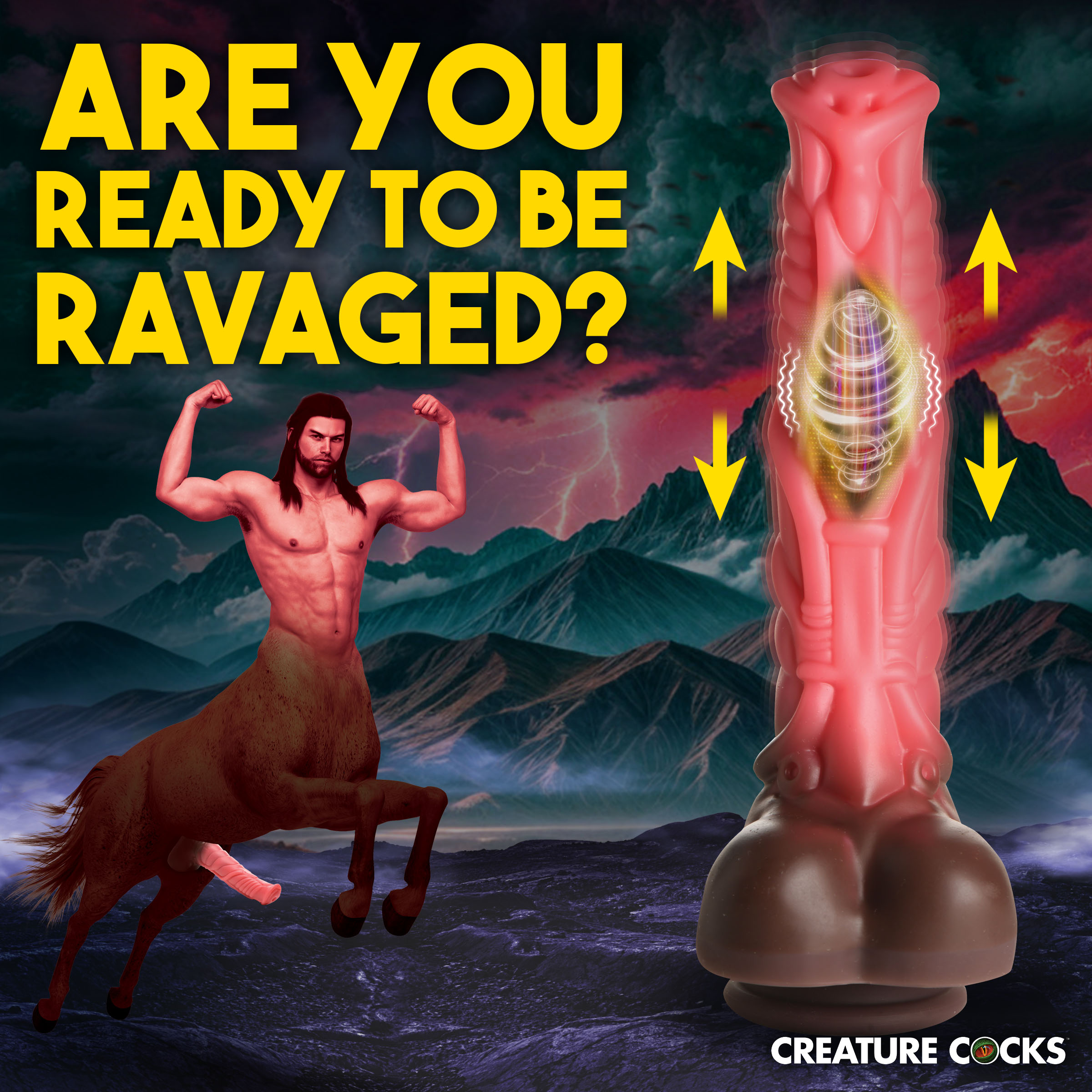 Deluxe Centaur Thrusting & Vibrating Silicone Dildo - Creature Cocks - Image 2