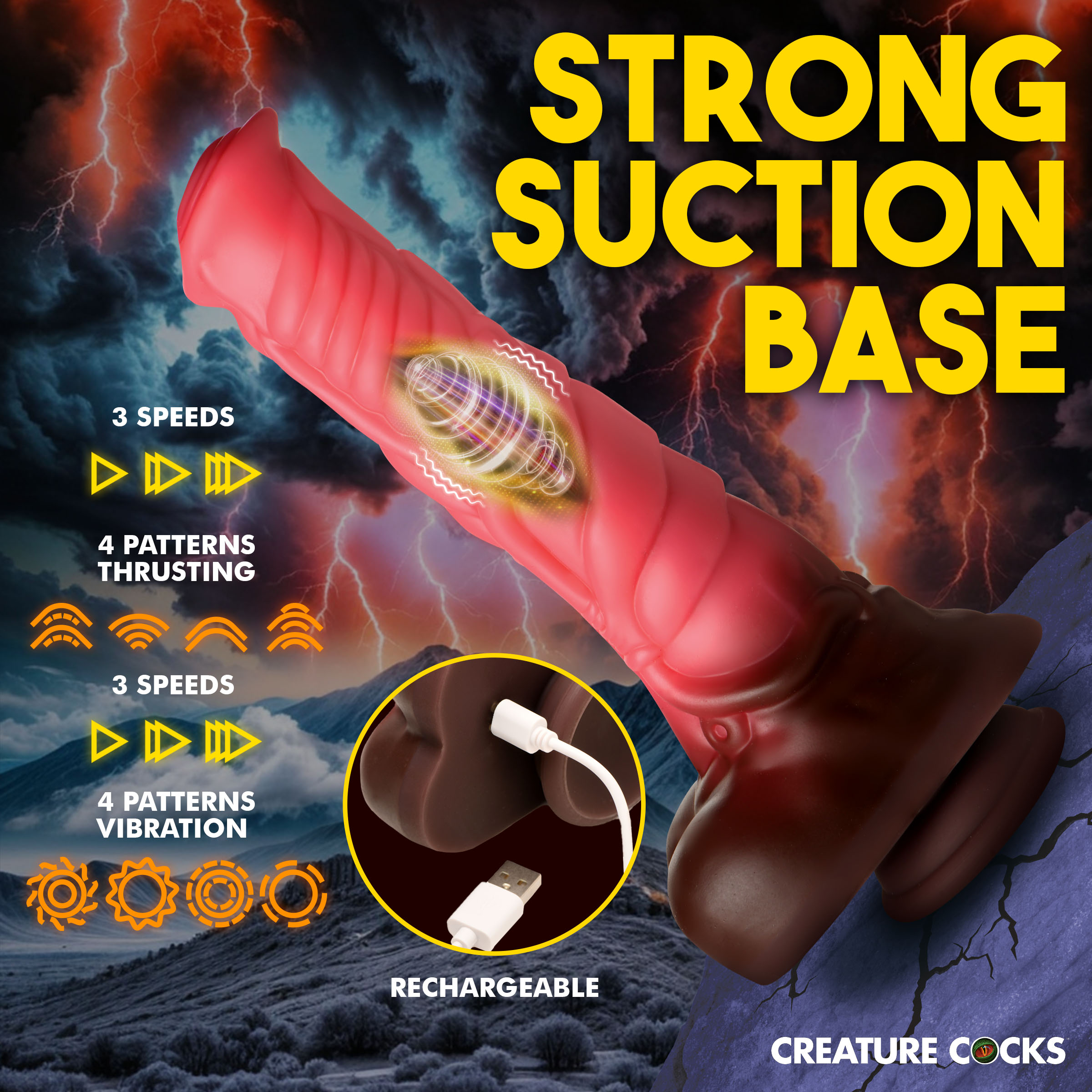 Deluxe Centaur Thrusting & Vibrating Silicone Dildo - Creature Cocks - Image 4