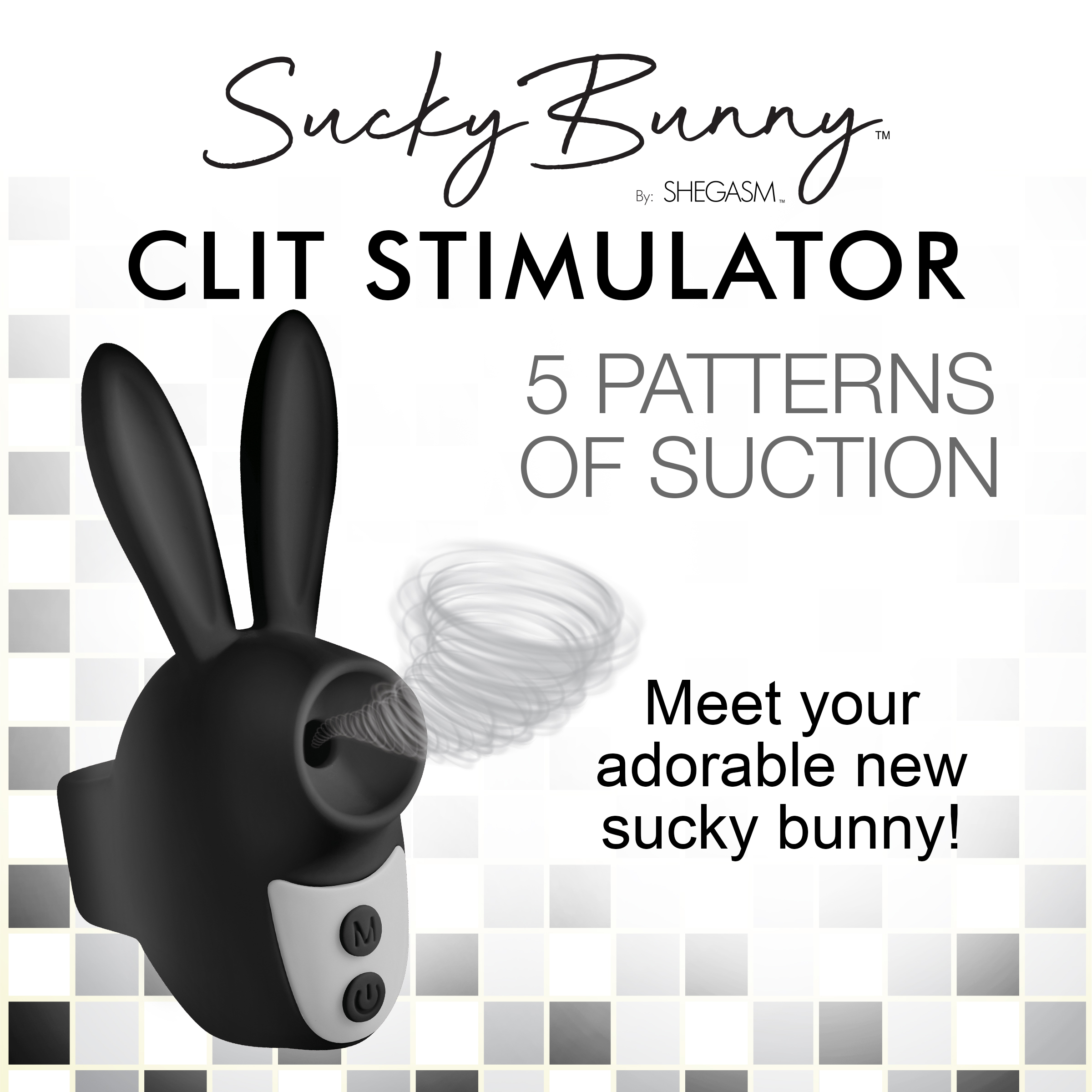 Sucky Bunny Clit Stimulator - Black - Image 2