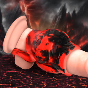 Hell Hound Silicone Girth Enhancer with Ball Strap - Large - Creature Cocks