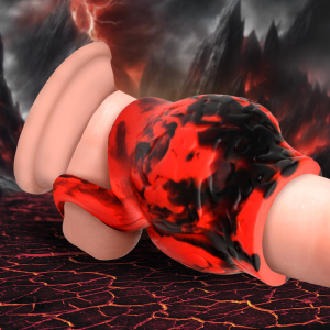 Hell Hound Silicone Girth Enhancer with Ball Strap - Medium - Creature Cocks