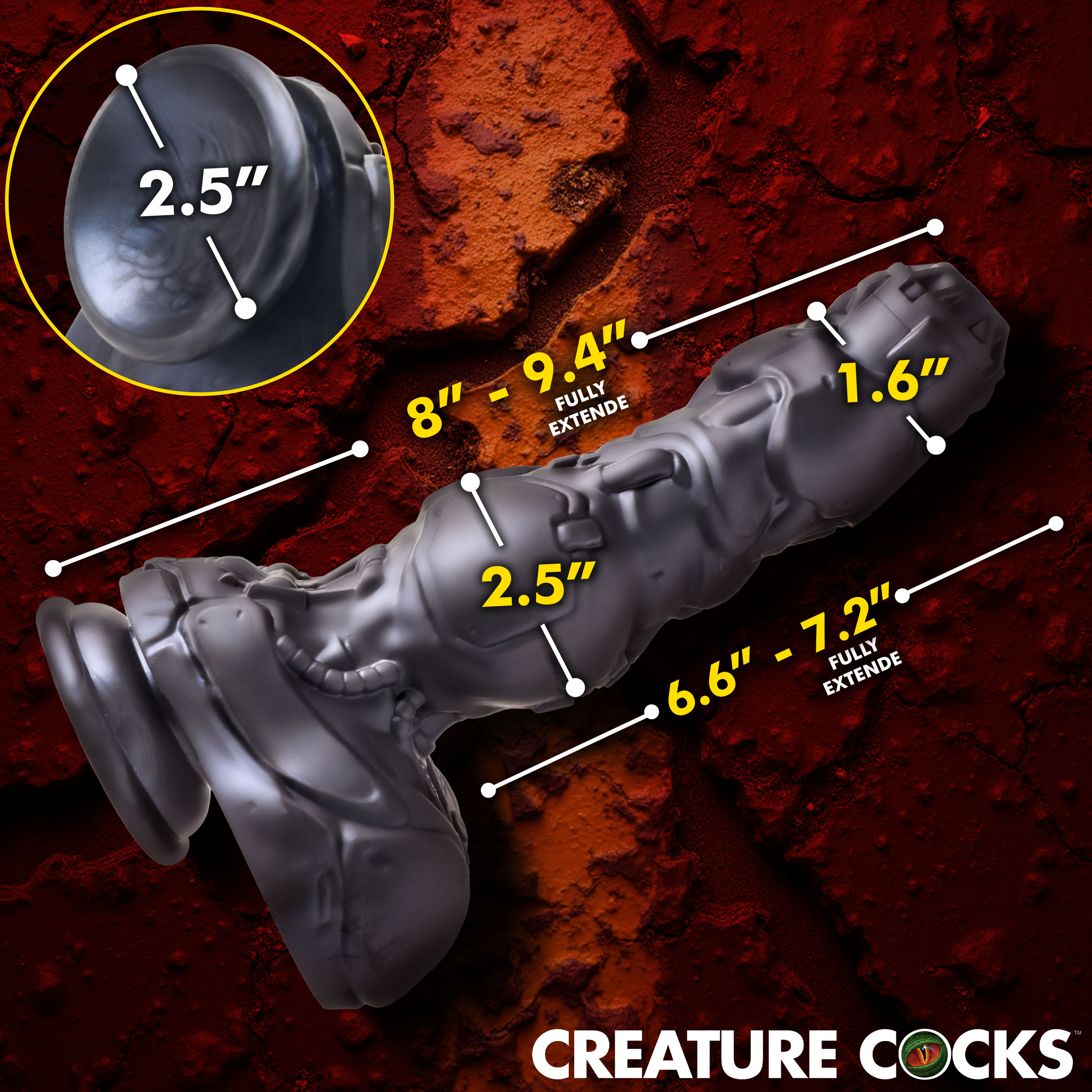 Cyborg Cock Thrusting and Vibrating Silicone Dildo - Creature Cocks - Image 5