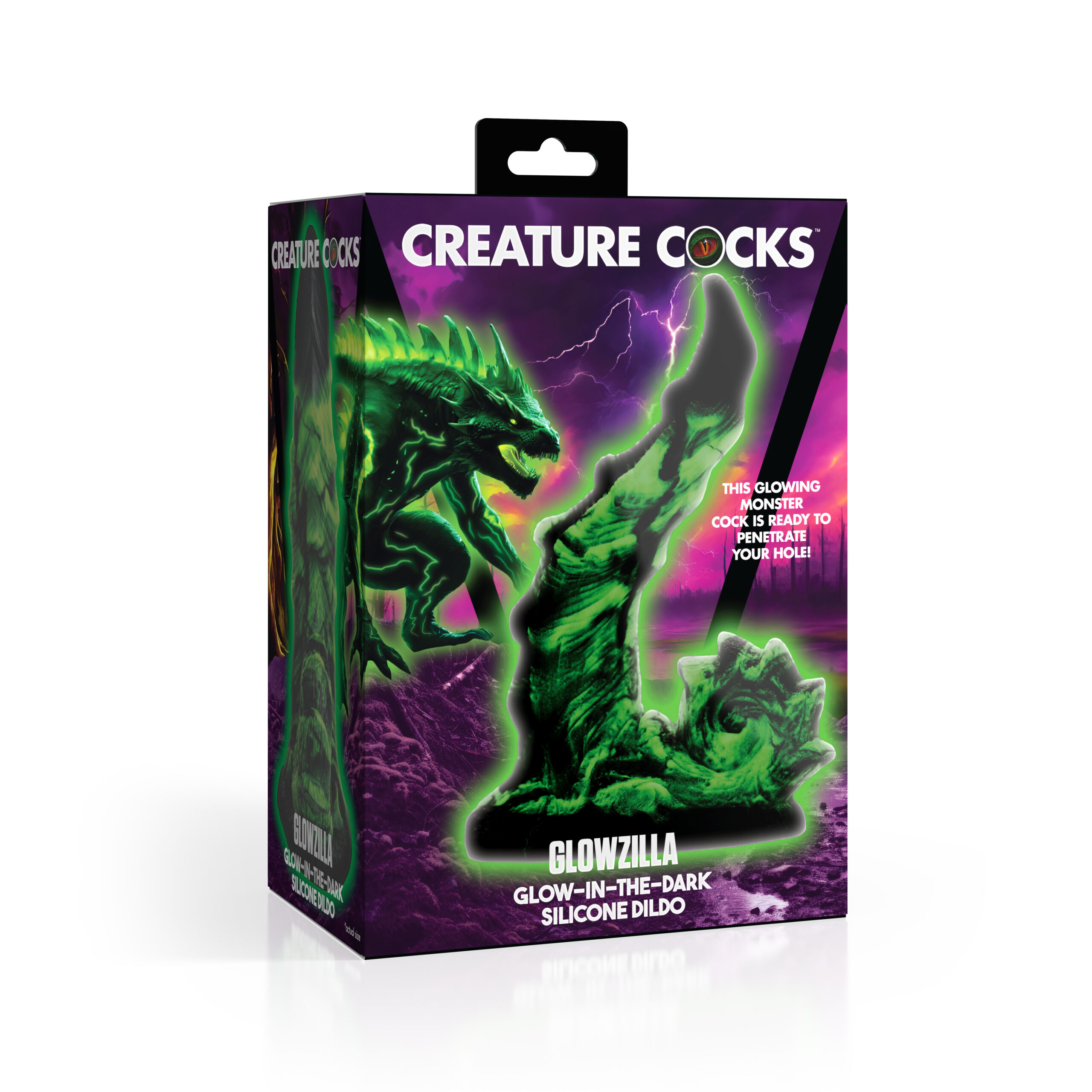 Glowzilla Glow-In-The-Dark Silicone Dildo - Creature Cocks - Image 7