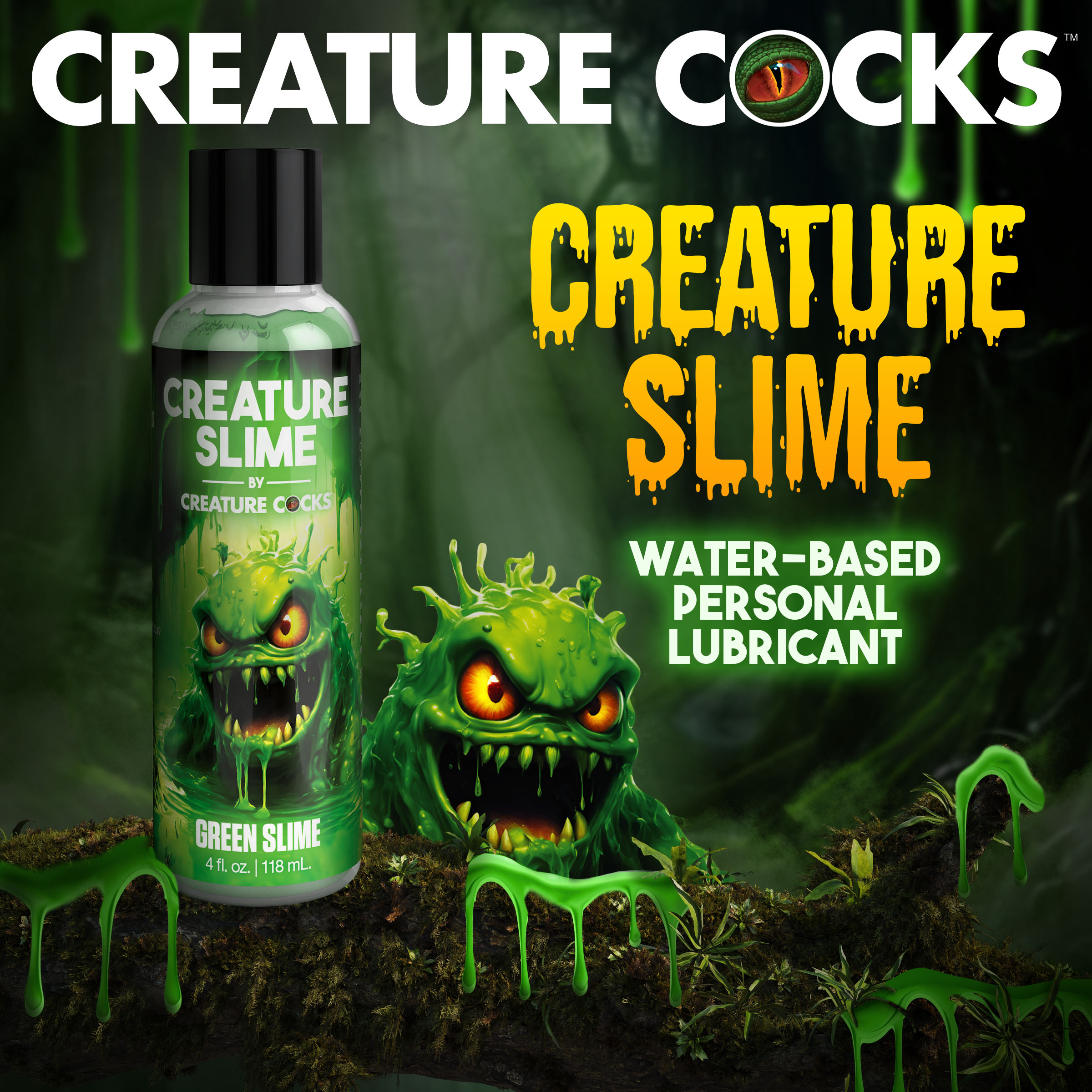 Green Creature Slime Water-Based Lubricant - 4oz - Creature Cocks - Image 2