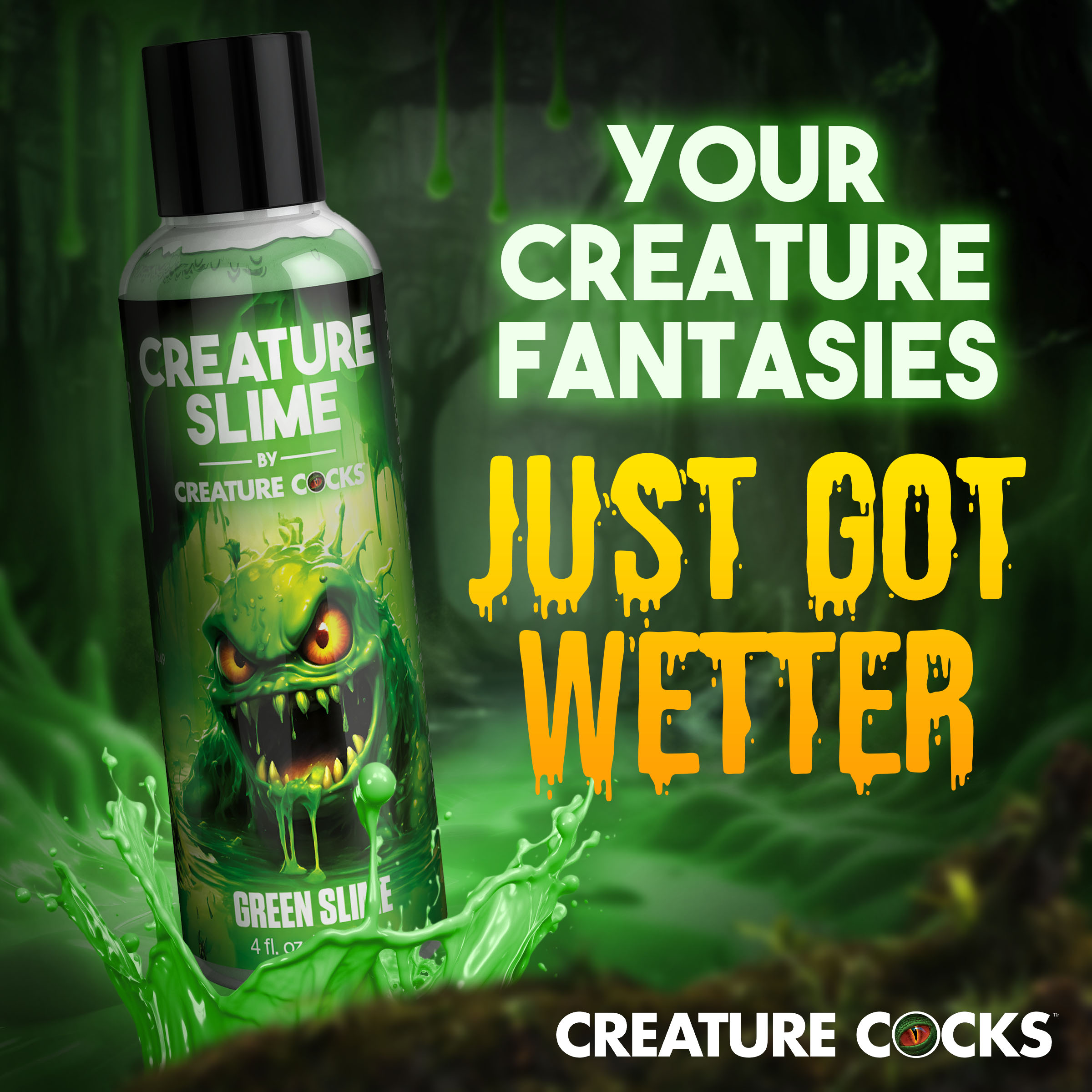 Green Creature Slime Water-Based Lubricant - 4oz - Creature Cocks - Image 3
