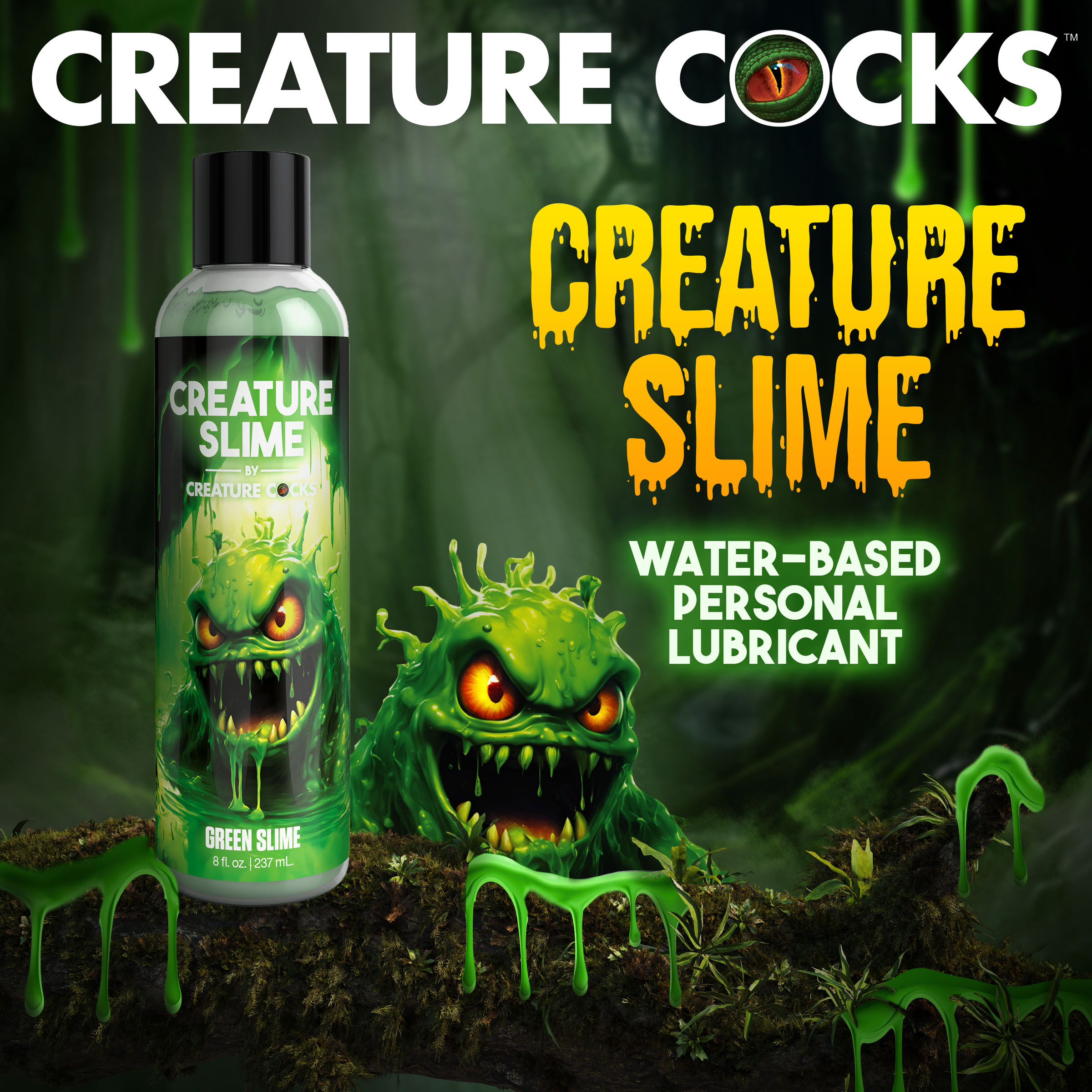 Green Creature Slime Water-Based Lubricant - 8oz - Creature Cocks - Image 2