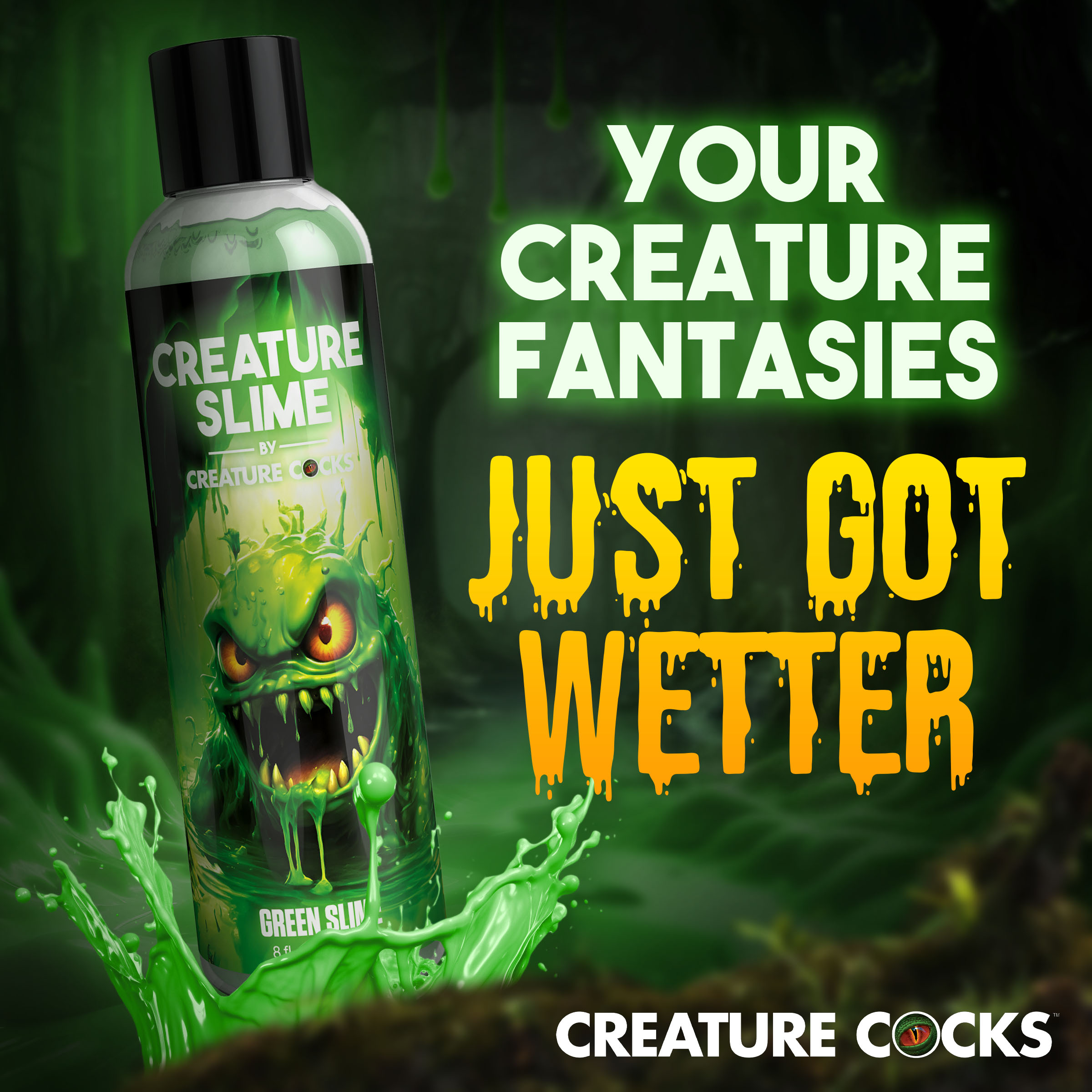 Green Creature Slime Water-Based Lubricant - 8oz - Creature Cocks - Image 3