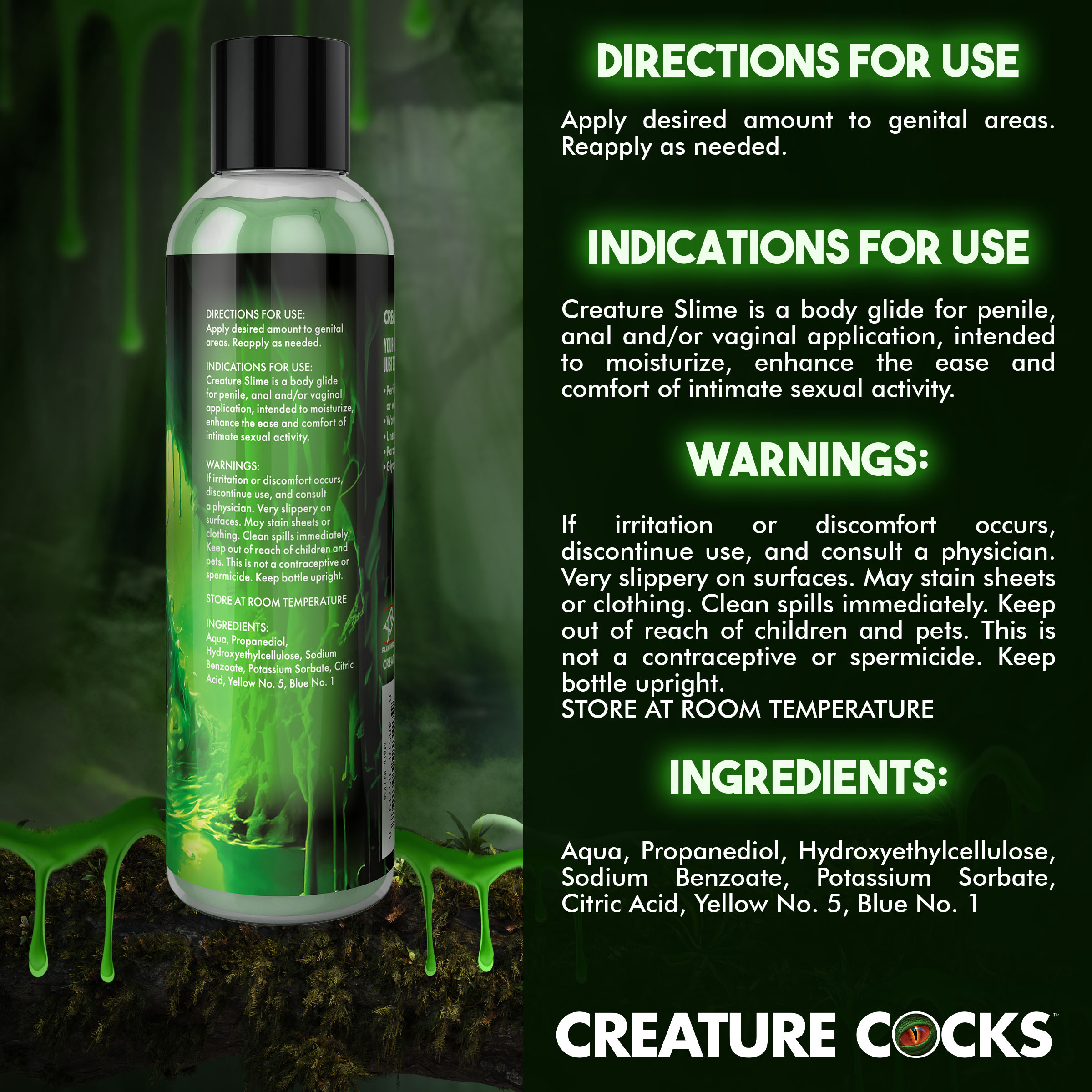 Green Creature Slime Water-Based Lubricant - 8oz - Creature Cocks - Image 8