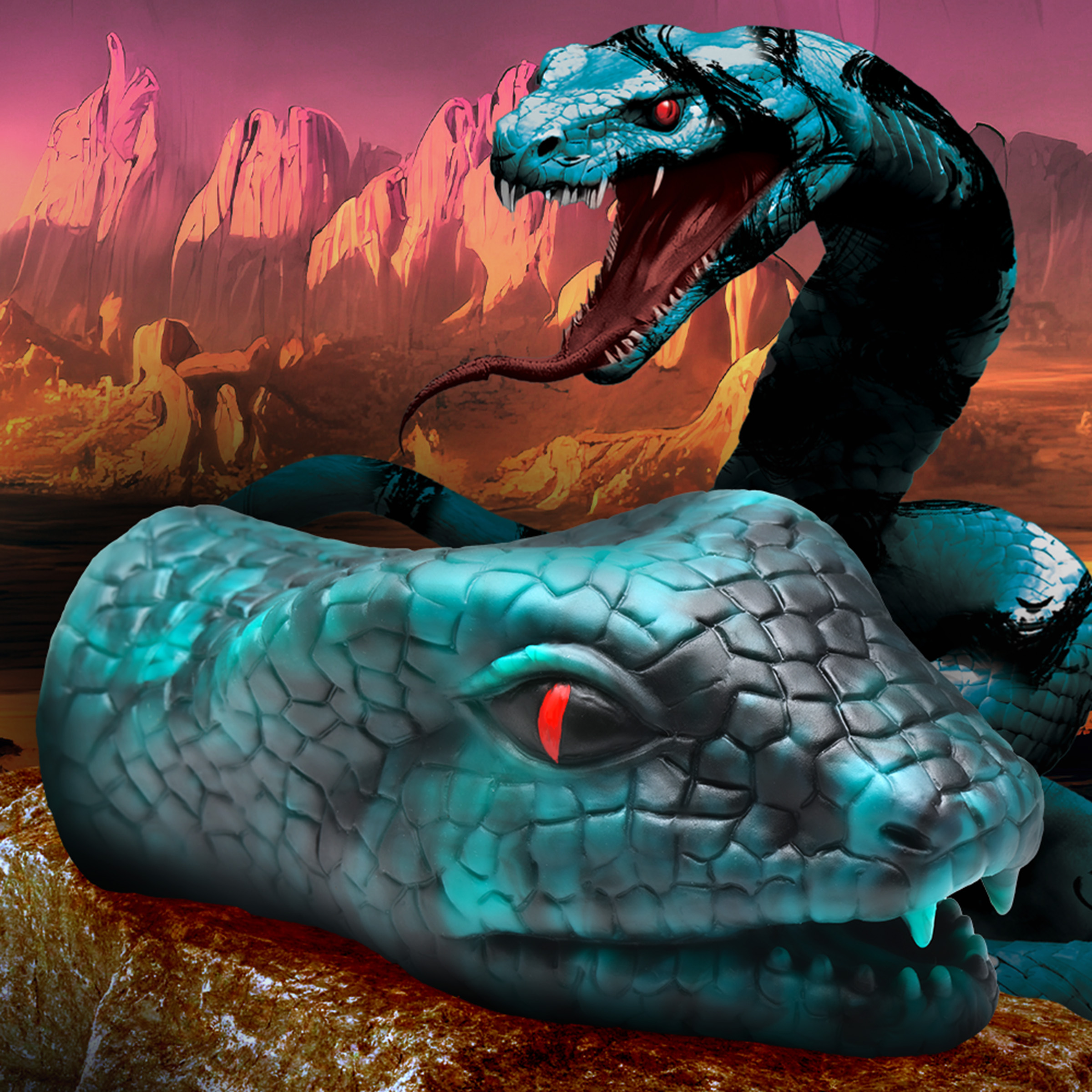 Serpentine Stroker Silicone Masturbator - Green - Creature Cocks - Image 2