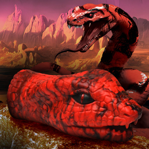 Serpentine Stroker Silicone Masturbator - Red - Creature Cocks