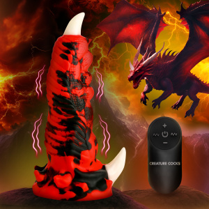 Red Talon Vibrating Silicone Dildo - Creature Cocks
