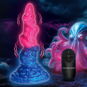 Deluxe Lord Kraken Vibrating Glow-in-the-Dark Silicone Dildo - Creature Cocks