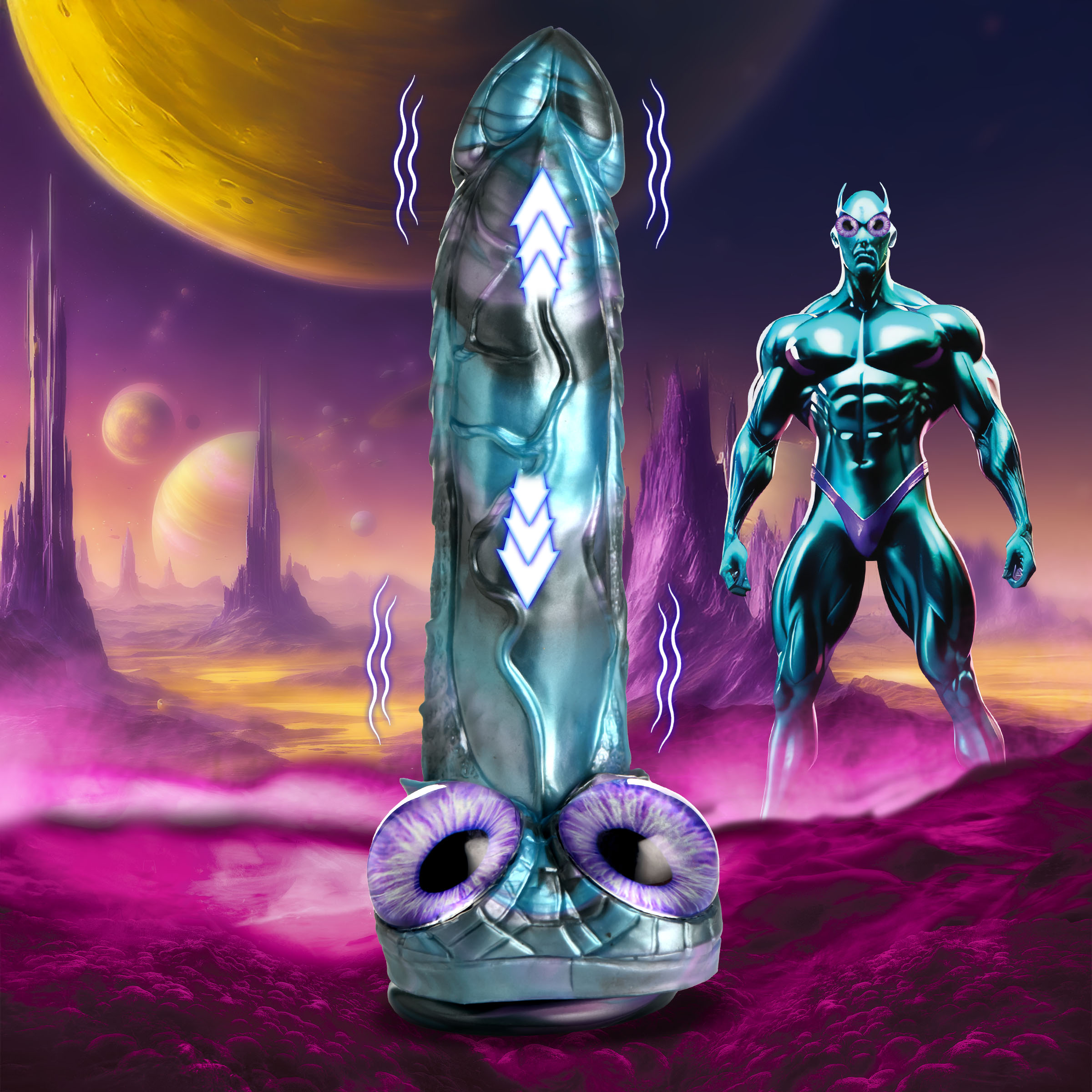 Astro-Thrust Thrusting and Vibrating Silicone Dildo - Creature Cocks