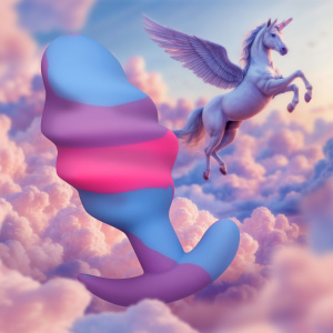 Unicorn Swirl Silicone Butt Plug - Large - Creature Cocks