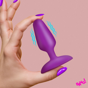 Flexible Vibrating Silicone Butt Plug - Purple
