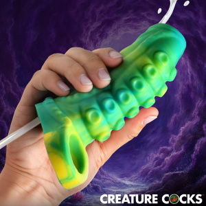 Tentacle Squirting Silicone Penis Enhancer - Green - Creature Cocks