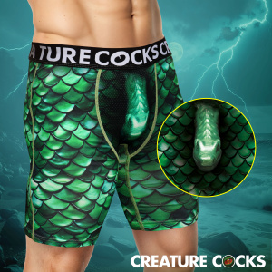 Creature Wear Cockness Monster Lake Creature Boxer Shorts - Large - Creature Cocks