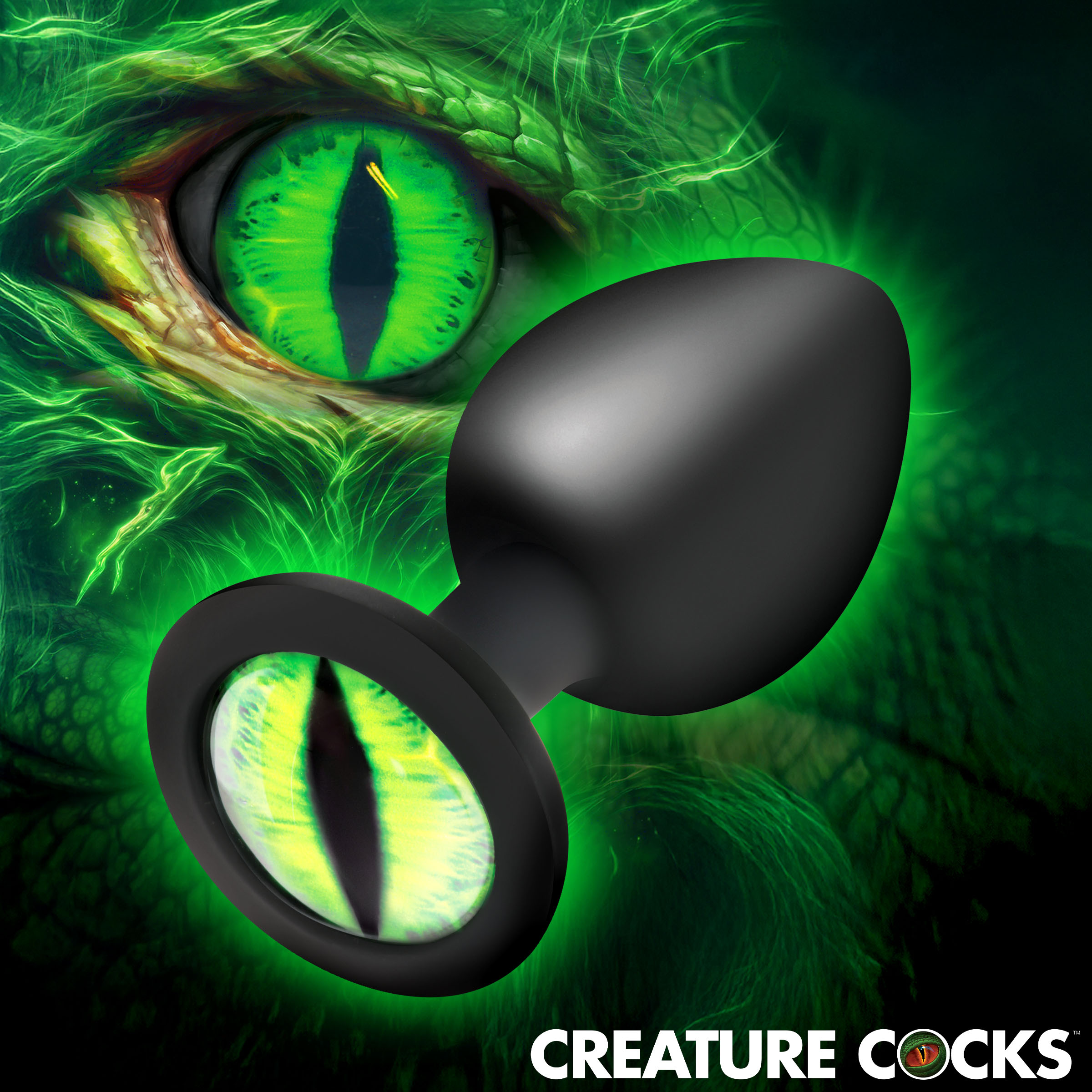 Creature Eye Green Eye Silicone Butt Plug - Medium - Creature Cocks