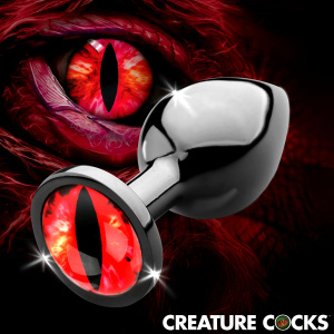 Sinister Eye Red Eye Metal Butt Plug - Medium - Creature Cocks