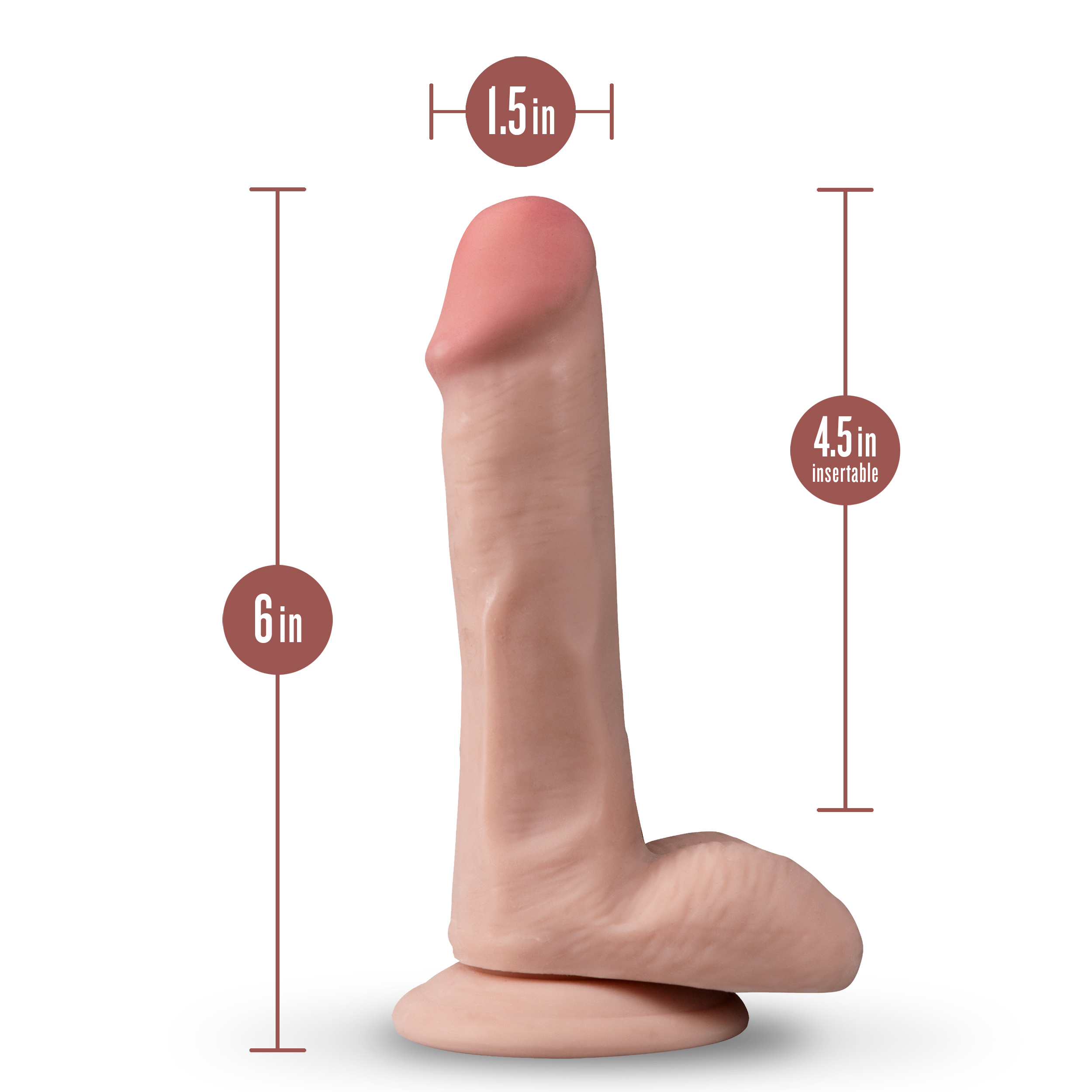 Dr. Skin Plus - 6 Inch Posable Dildo With Balls - Vanilla - Image 3