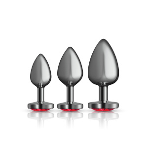 Red Heart Gem Anal Trainer Kit - Gunmetal