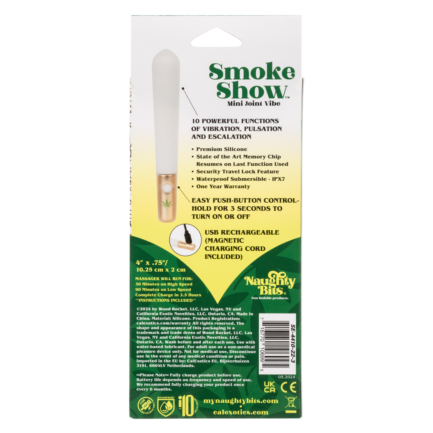 Naughty Bits Smoke Show Mini Joint Vibe - White - Image 3