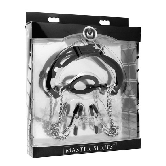 Mutiny Silicone O-Ring Gag with Nipple Clamps - Image 3