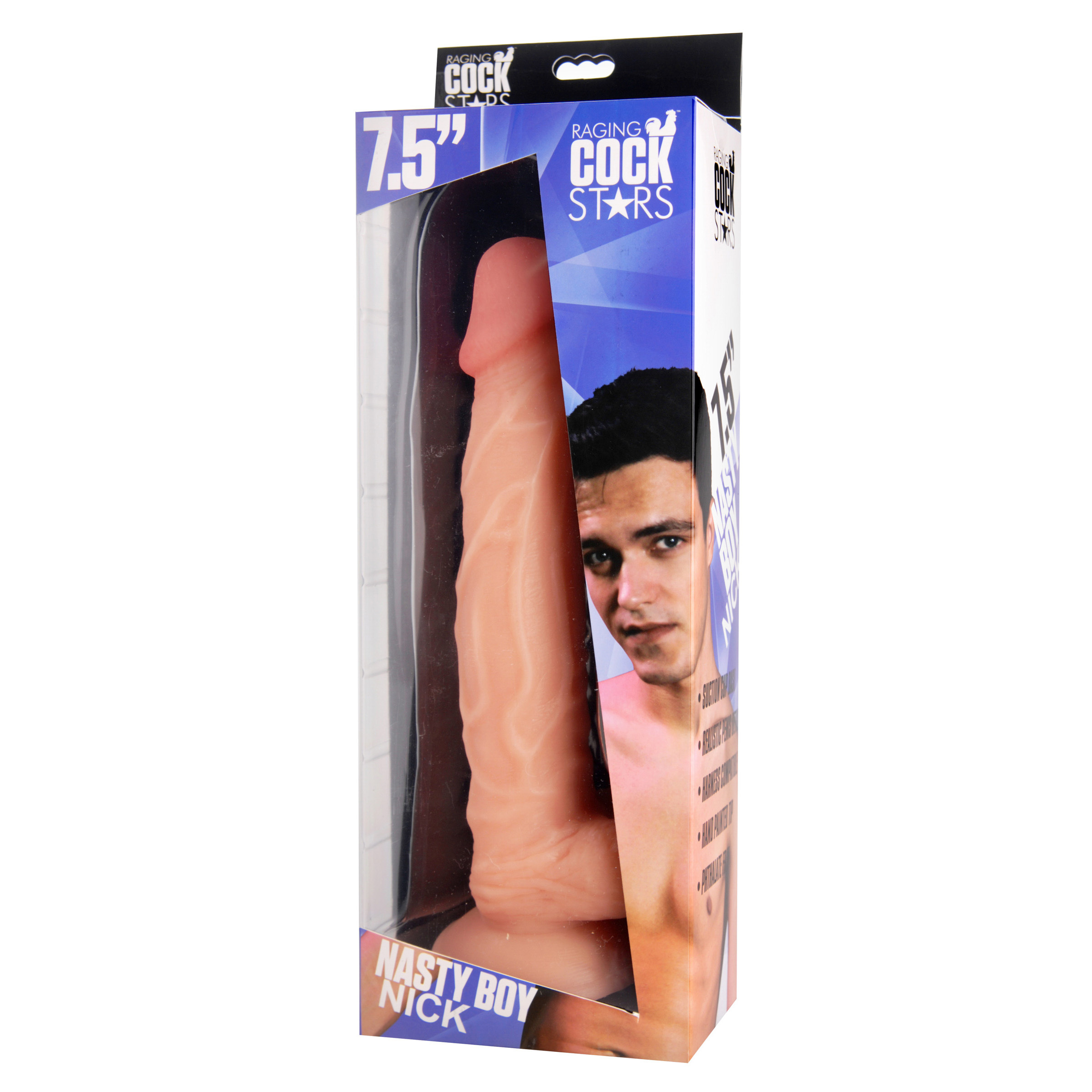 Raging Cockstars Nasty Boy Nick 7.5 Inch Realistic Dildo - Image 4