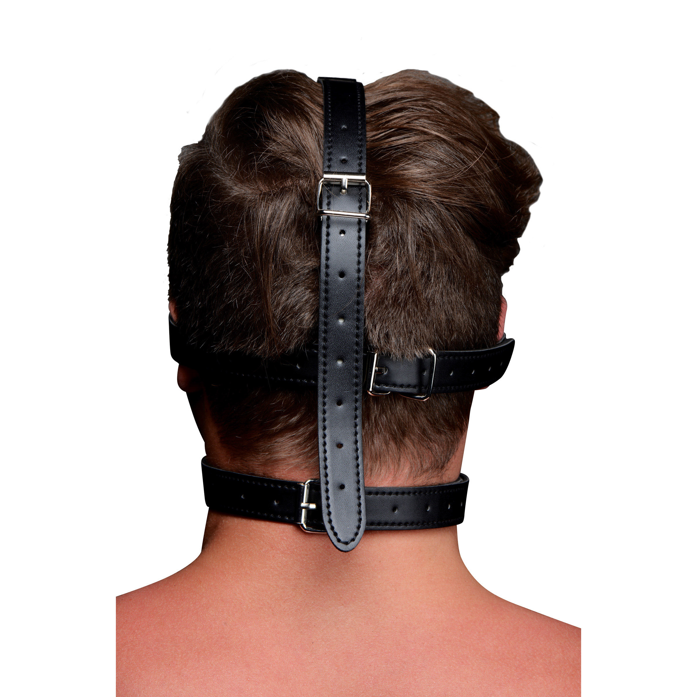 Blindfold Harness and Black Ball Gag - Image 3