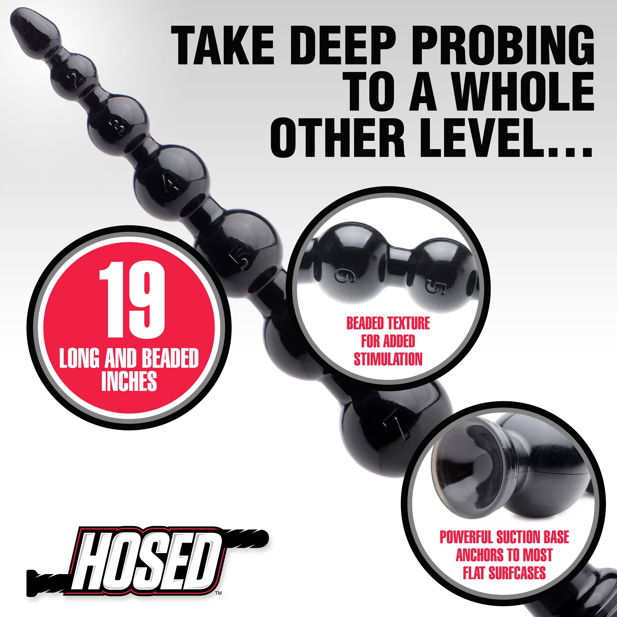 Hosed 19 Inch Graduated Bead Anal Snake - Image 5