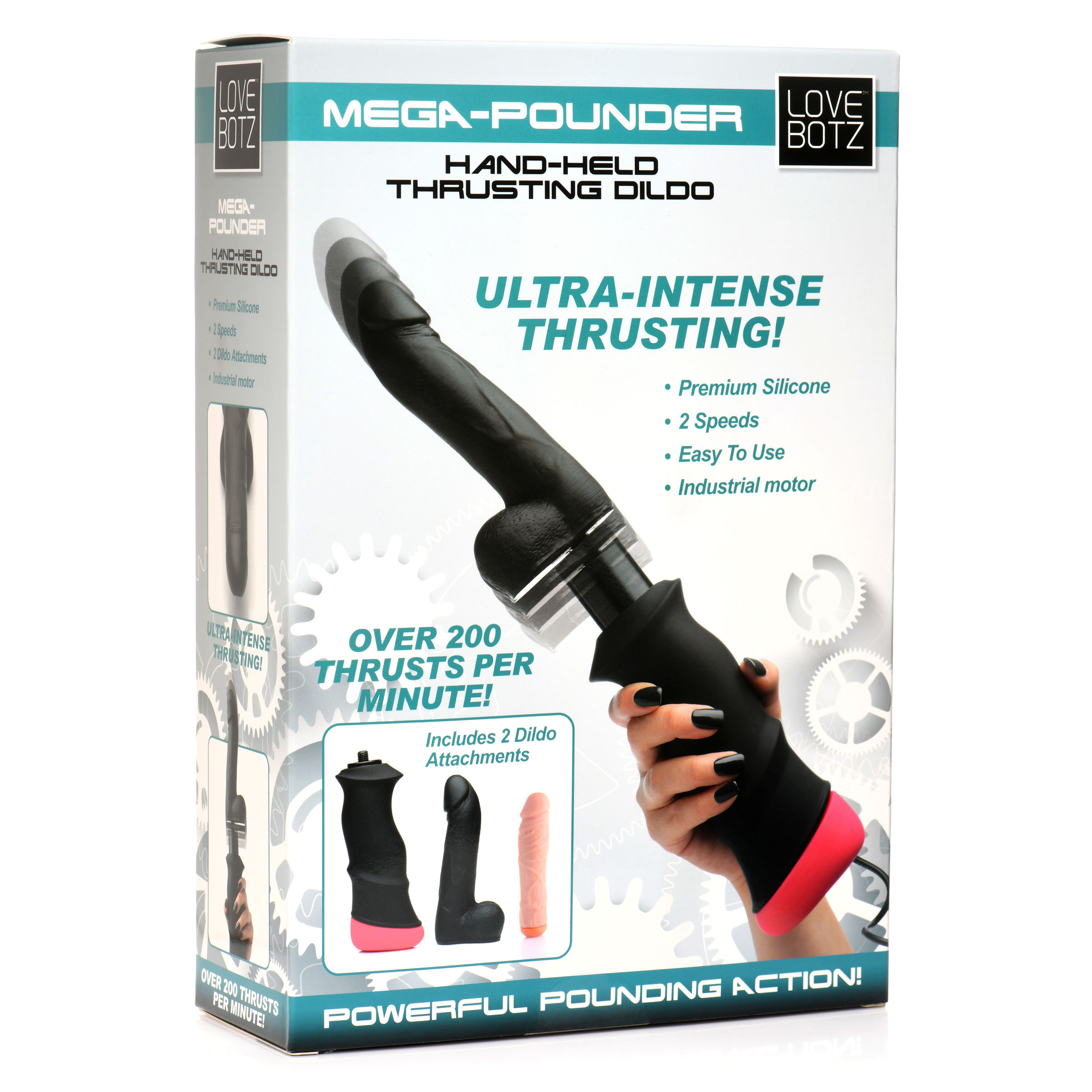 Mega-Pounder Hand-held Thrusting Silicone Dildo - Image 7