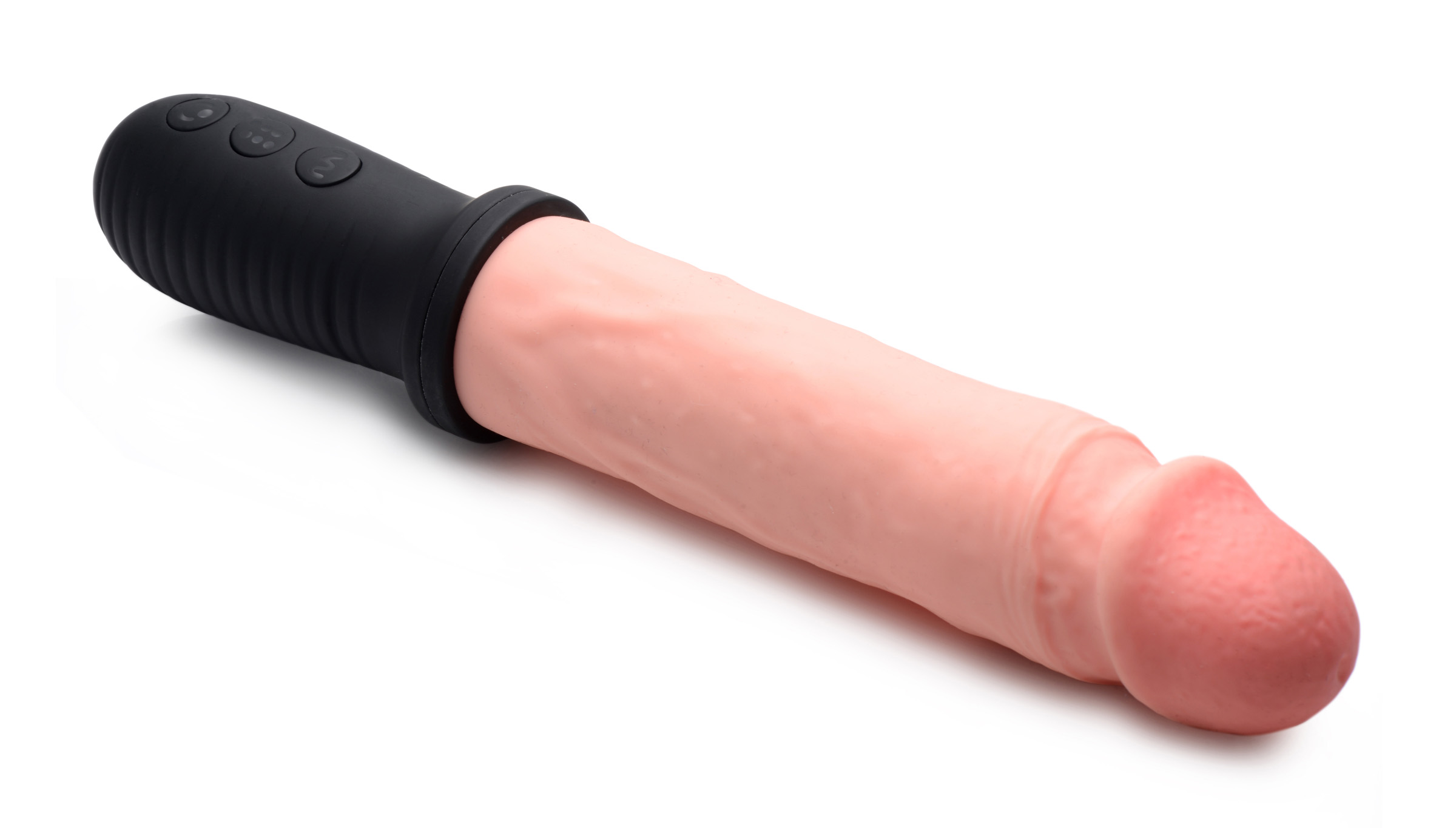 8X Auto Pounder Vibrating and Thrusting Dildo with Handle - Beige - Image 4
