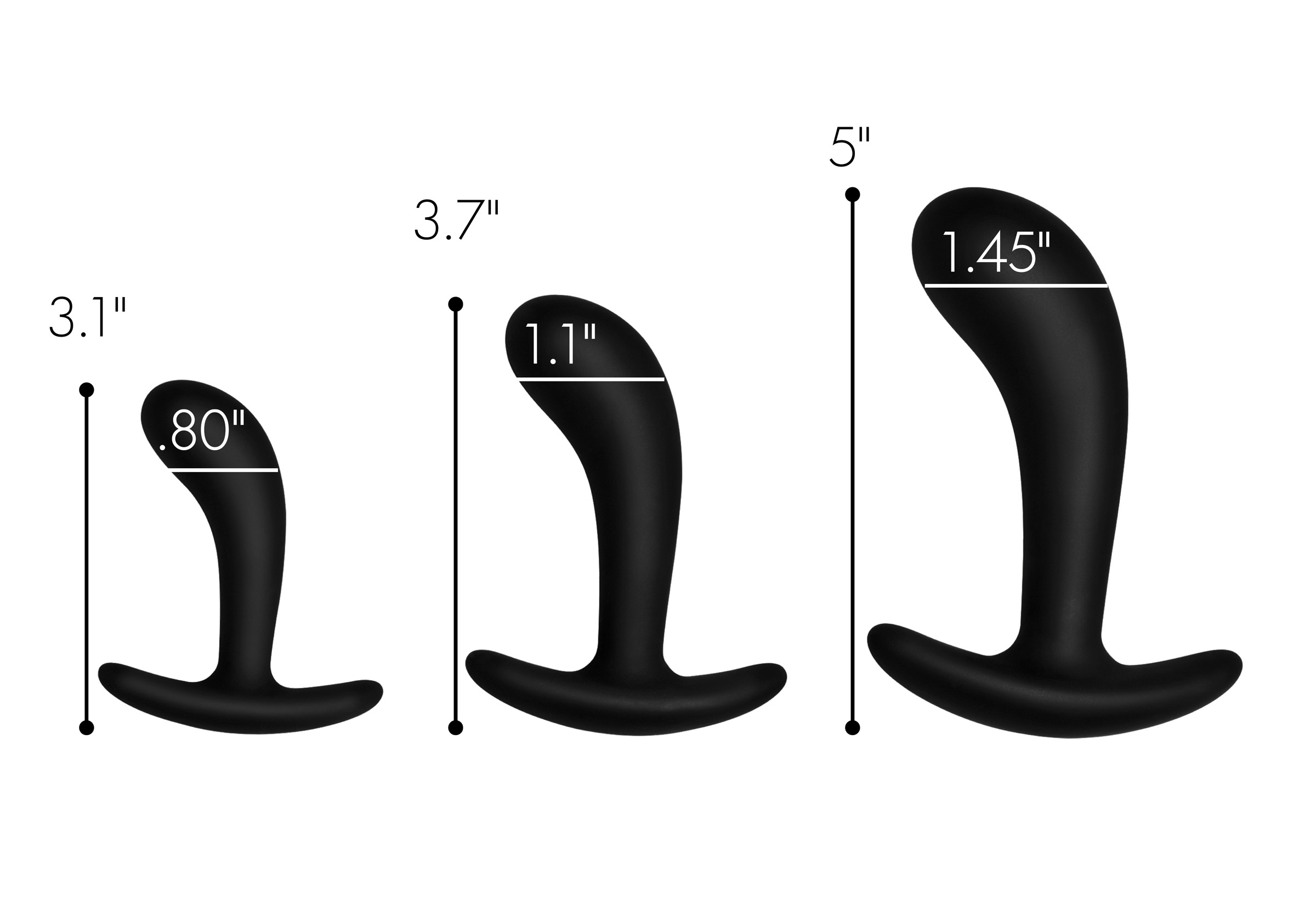 Dark Delights 3 Piece Curved Anal Trainer Set - Image 4