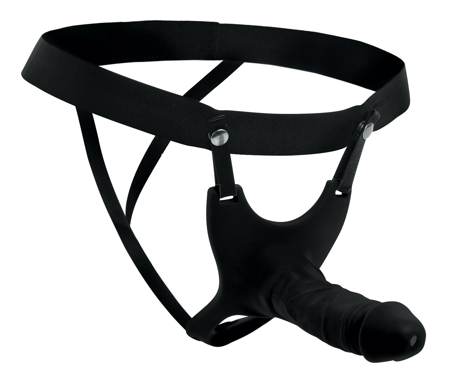 Hollow Silicone Dildo Strap-on - Black - Image 4