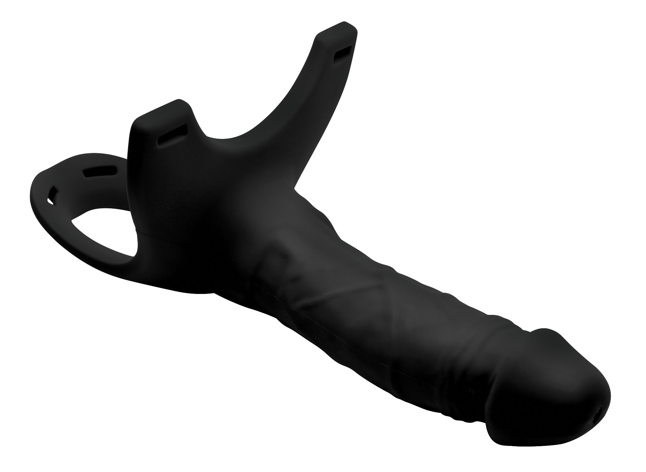 Hollow Silicone Dildo Strap-on - Black - Image 7