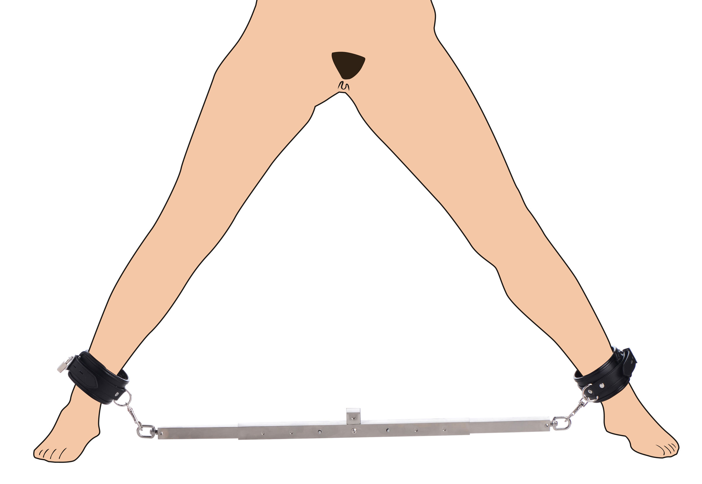 Squat Anal Impaler with Spreader Bar and Cuffs - Image 3
